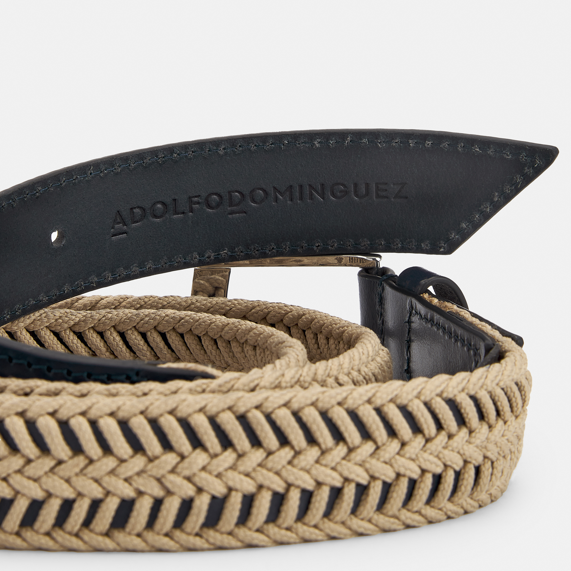 Leather belt with rope details image number 2