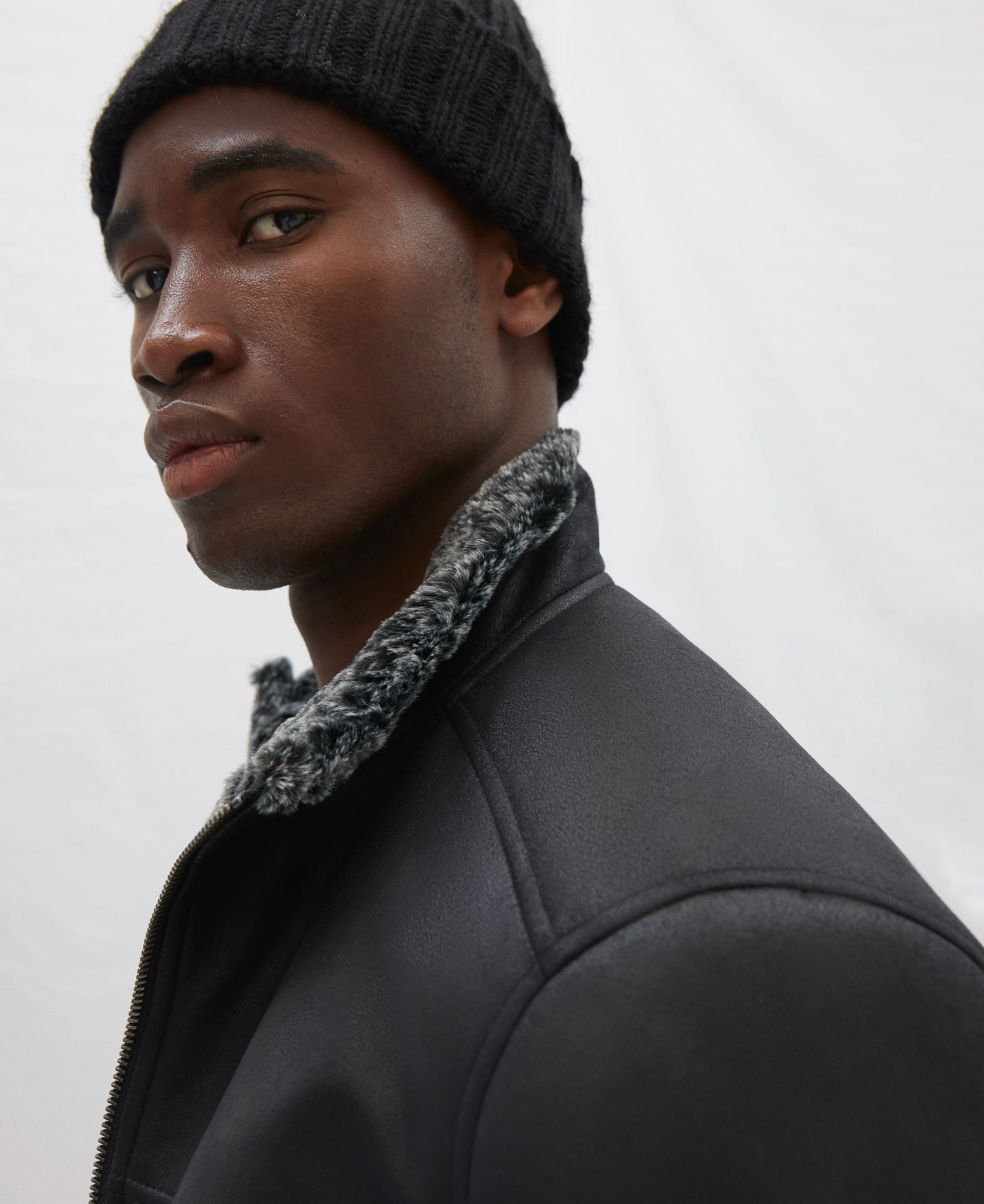 Leather textured coat image number 4
