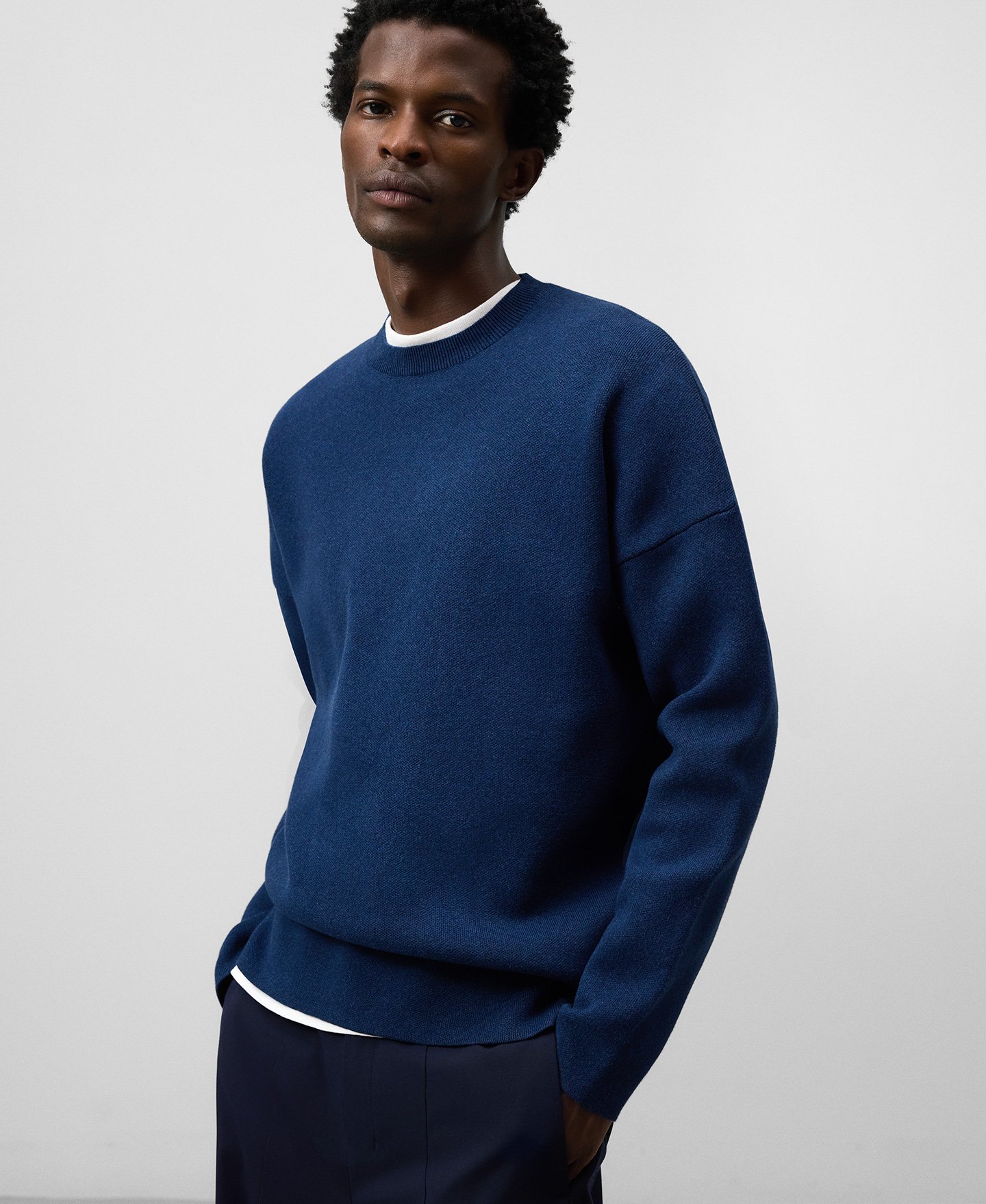 Relaxed fit heather sweater man image number 0