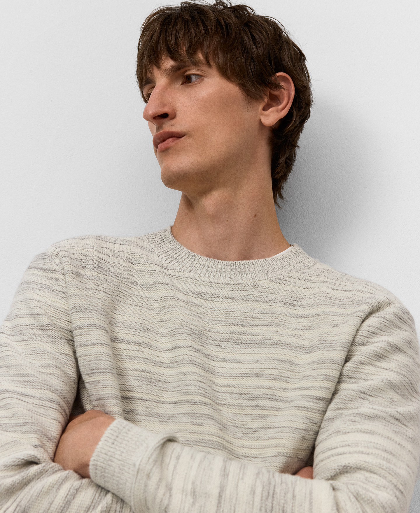 Crew collar marled sweater man image number 3