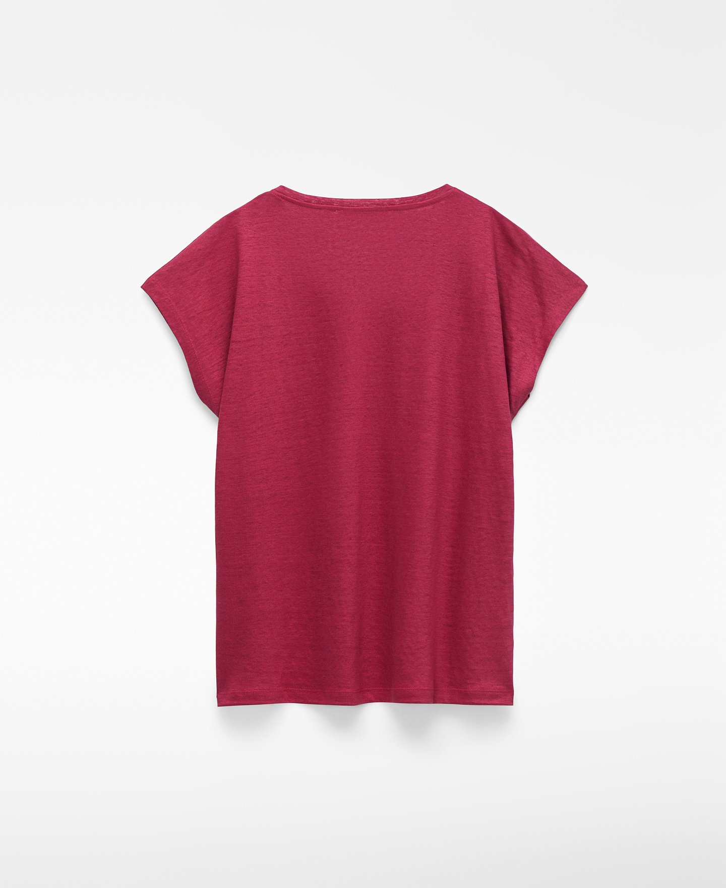 Gerades T-Shirt mit V-Ausschnitt aus europ&auml;ischem Leinen image number 5