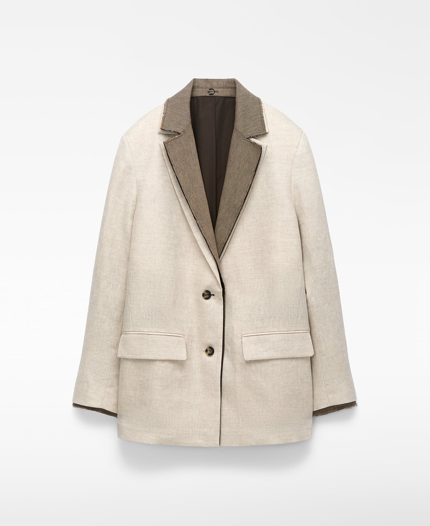 Blazer sastre combinada lino europeo image number 4