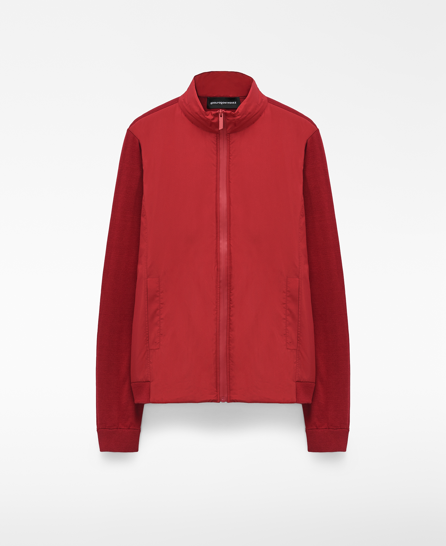 Nylon and knit band collar jacket image number 0