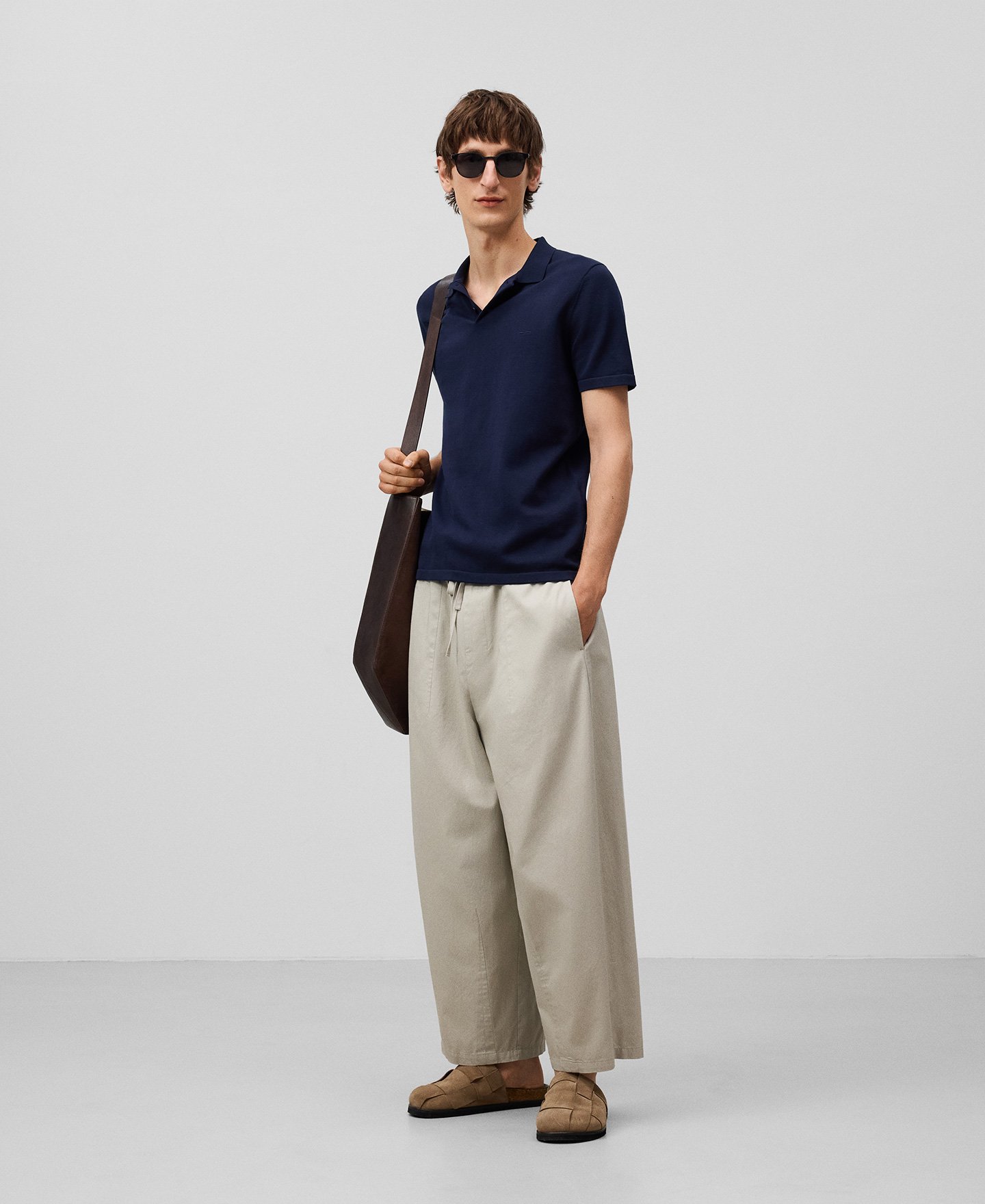 Cotton short sleeve polo shirt man image number 1