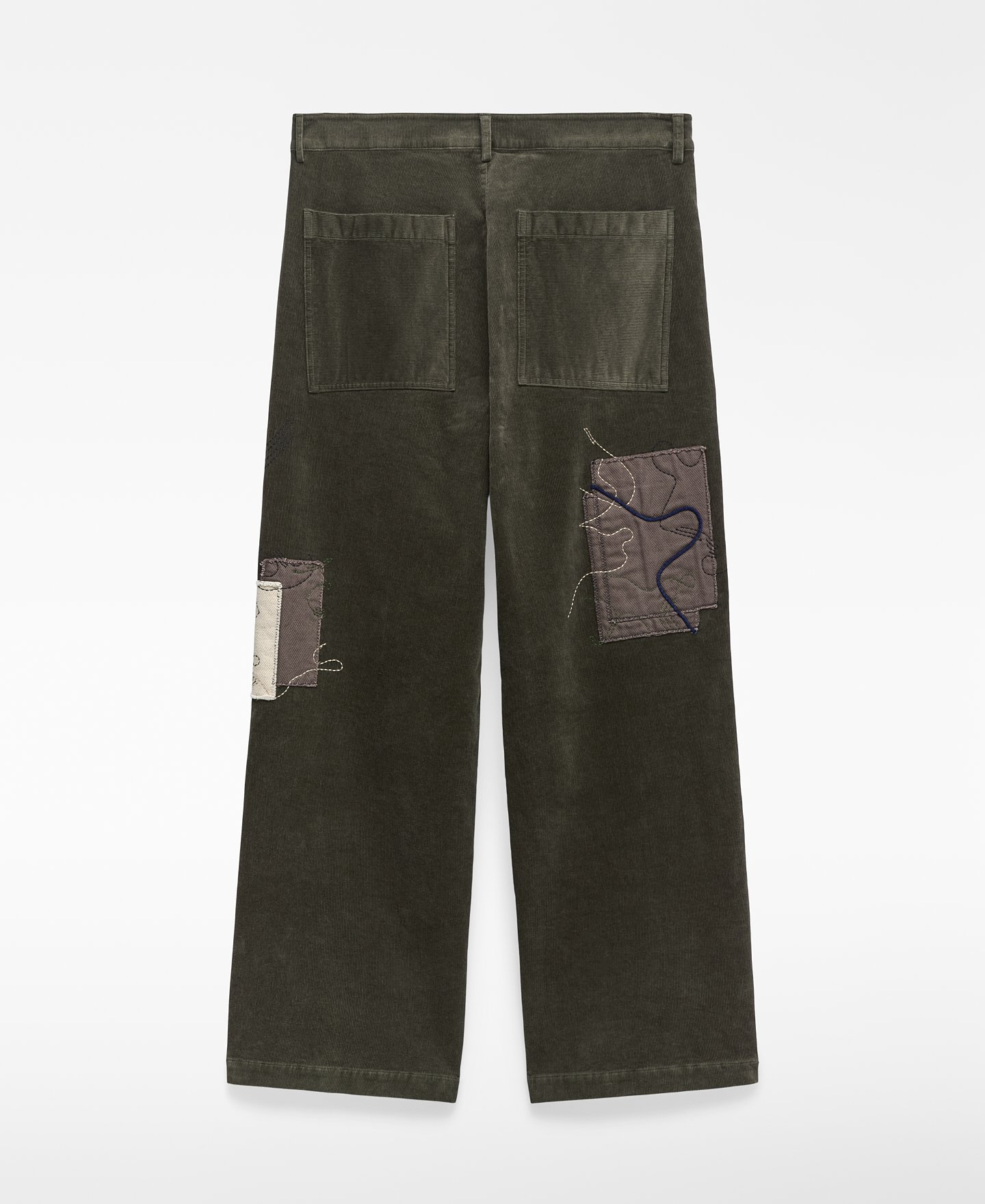 Embroidered corduroy trousers man image number 5