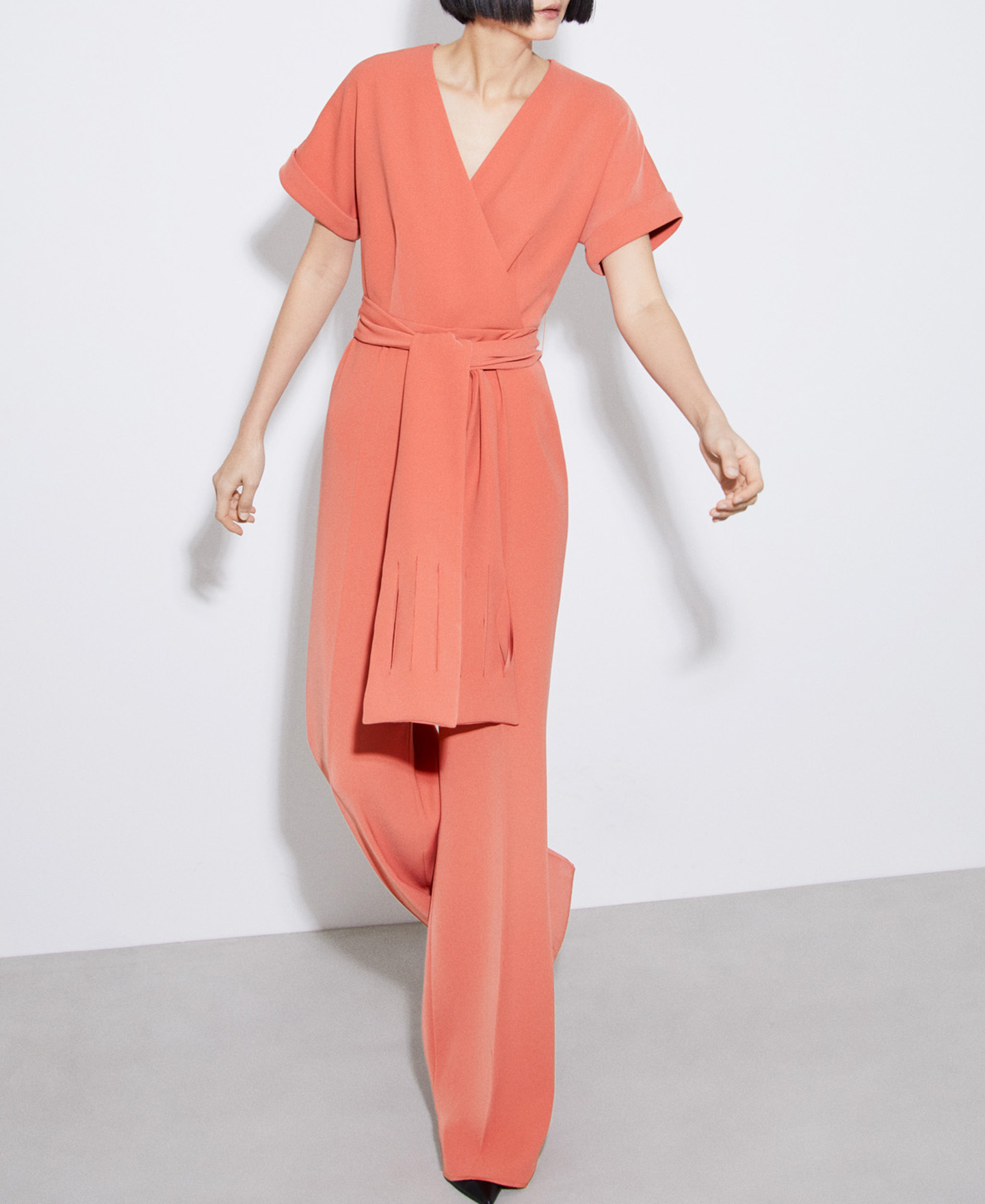 Recycled polyester crossover jumpsuit image number 3