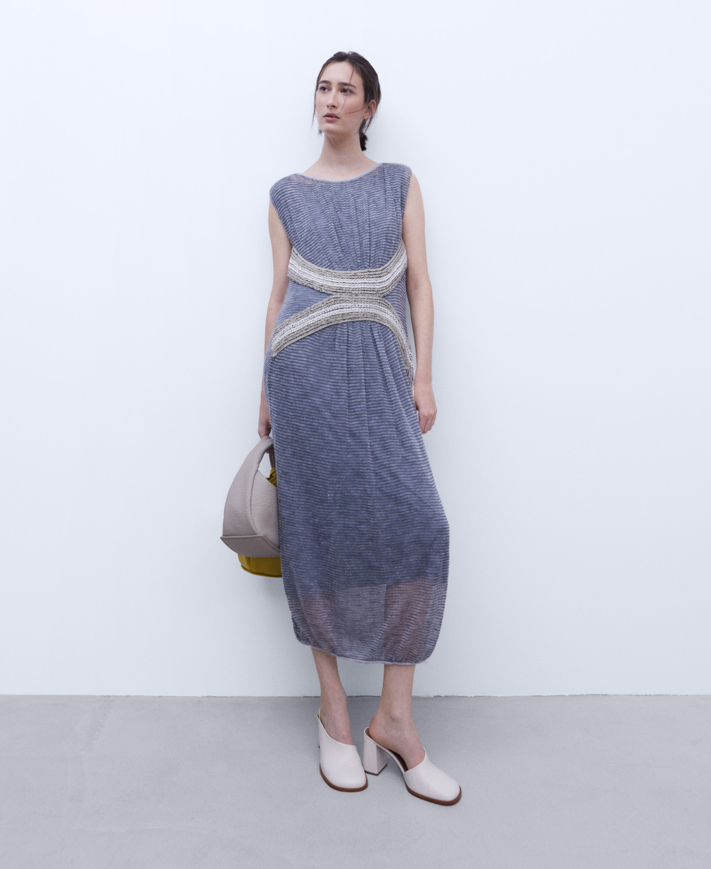 Long dress with jacquard details image number 1