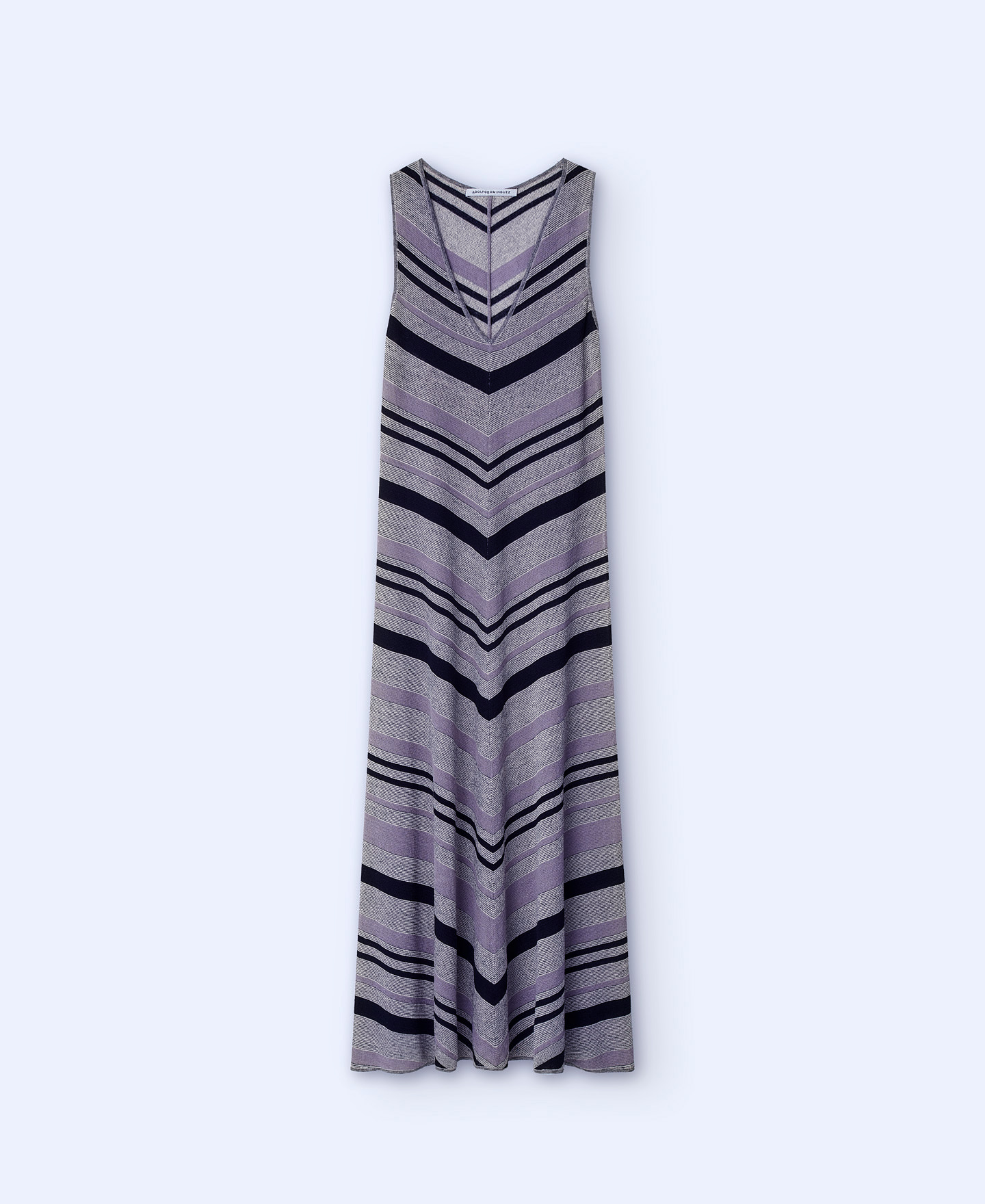 Vestido largo rayas en lino image number 4