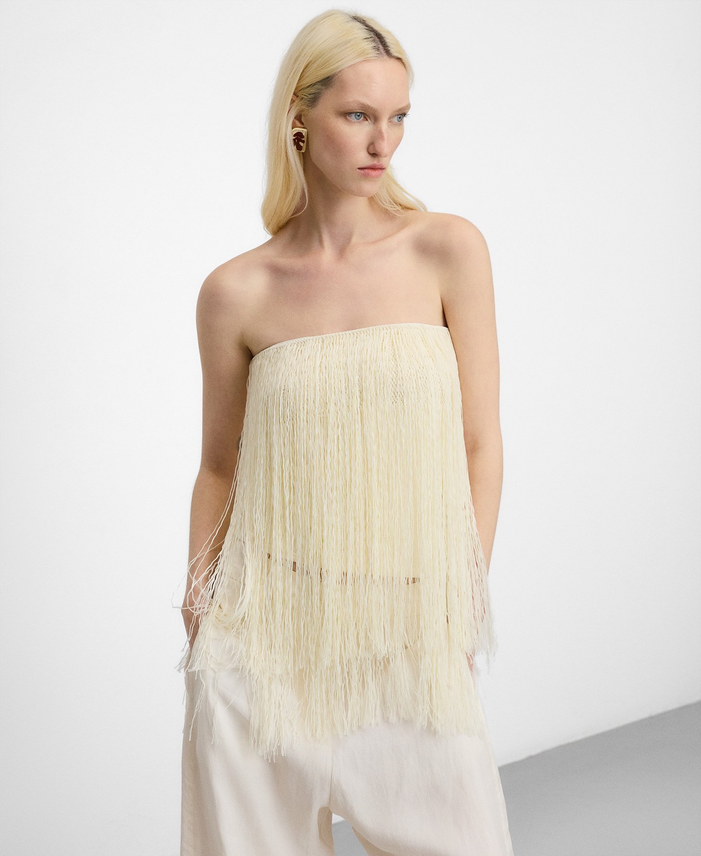 Top palabra honor punto intarsia flecos image number 4