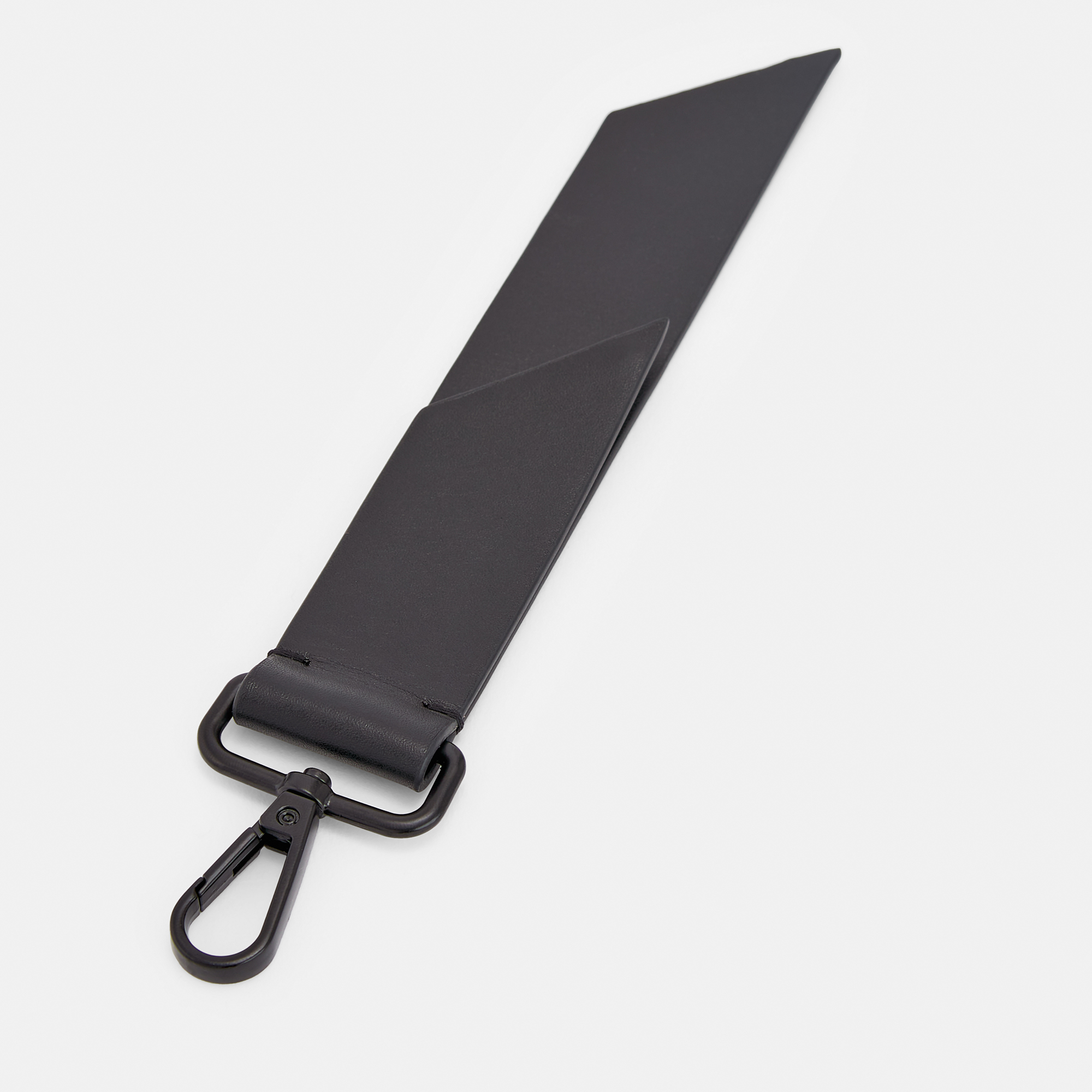 Leather and metal logo keyring image number 1