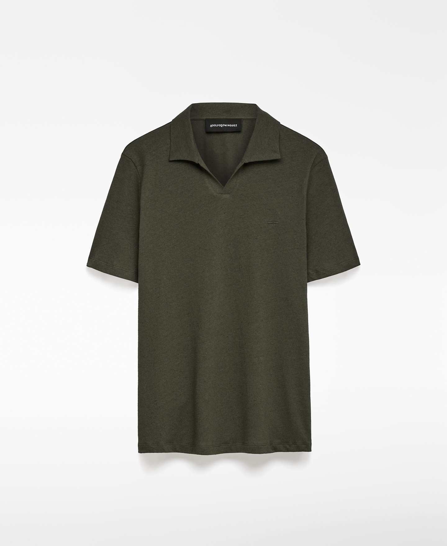 Polo cuello pico con lino europeo hombre image number 0