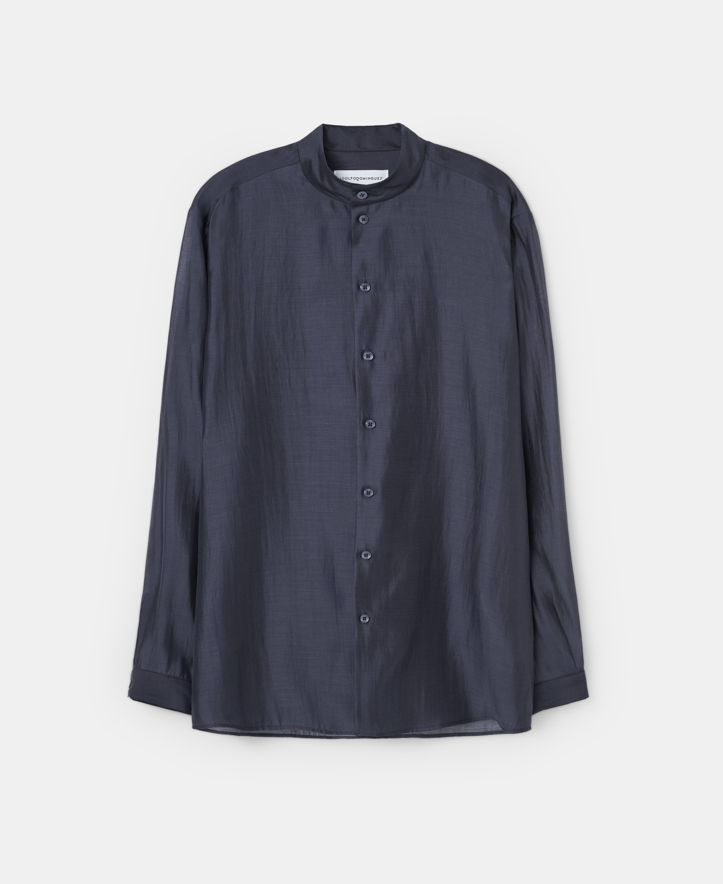 Semi-transparent mandarin collar shirt image number 4