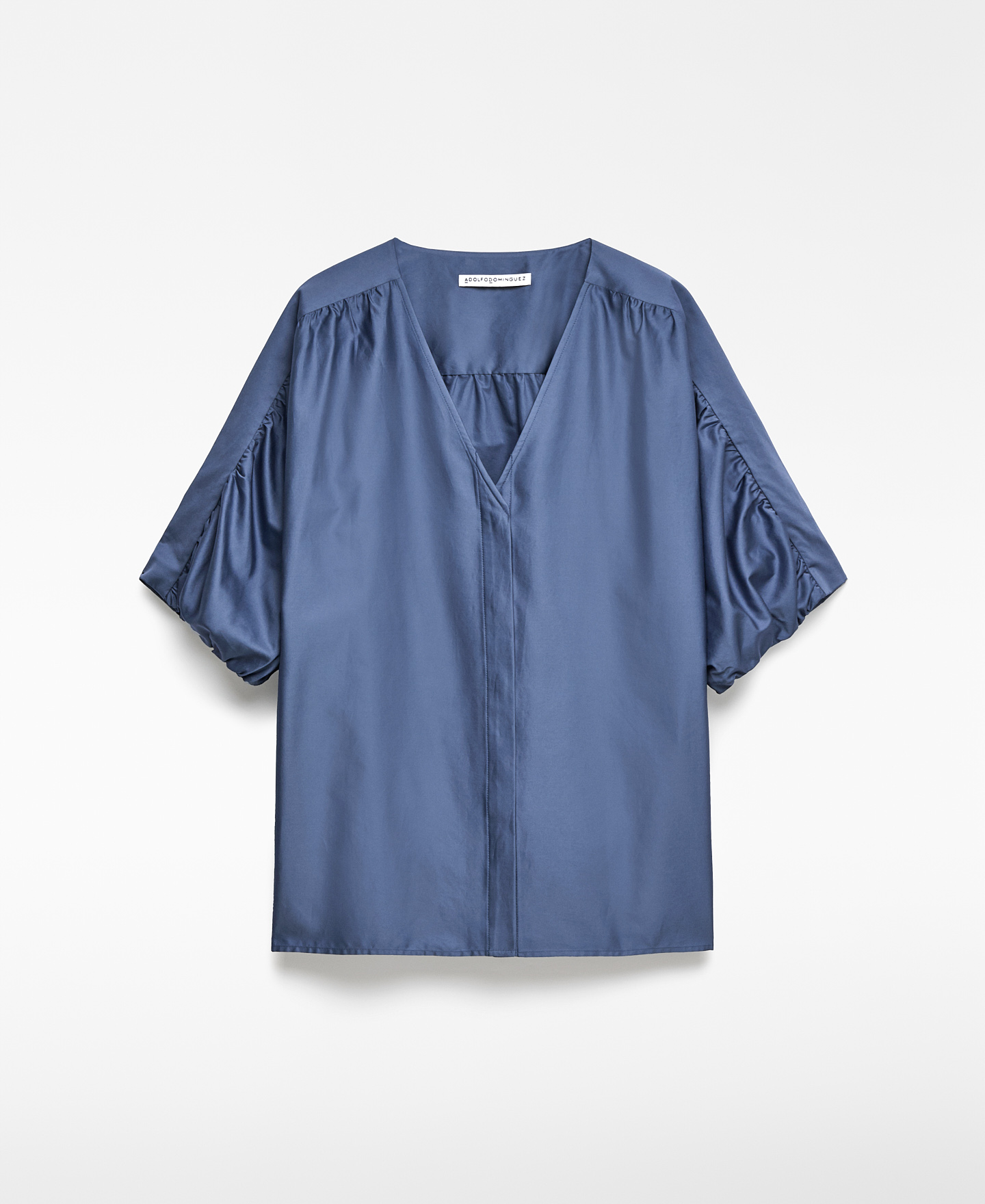 Camisa fruncida algodón mujer image number 4