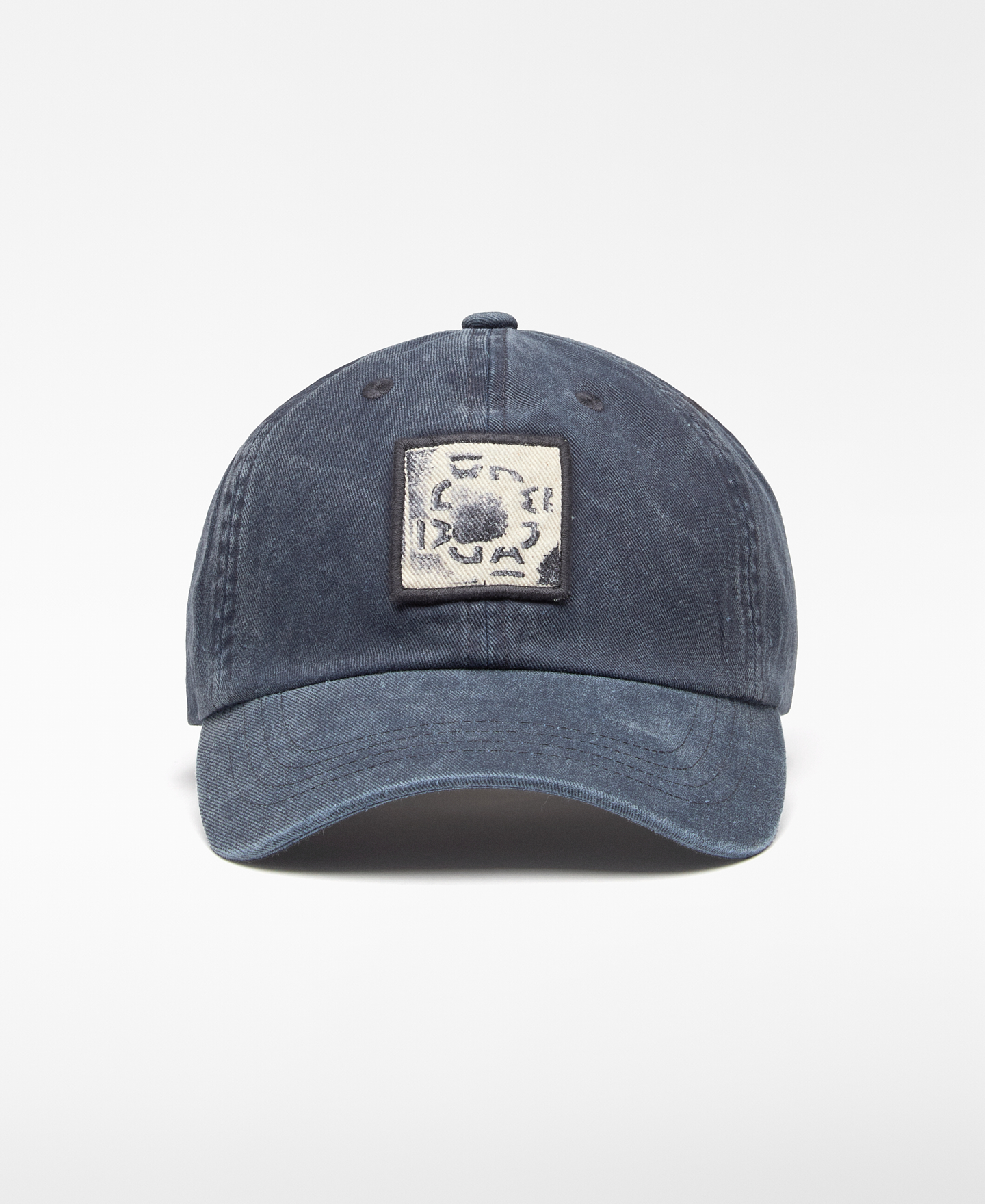 Cotton denim cap with patch man image number 0
