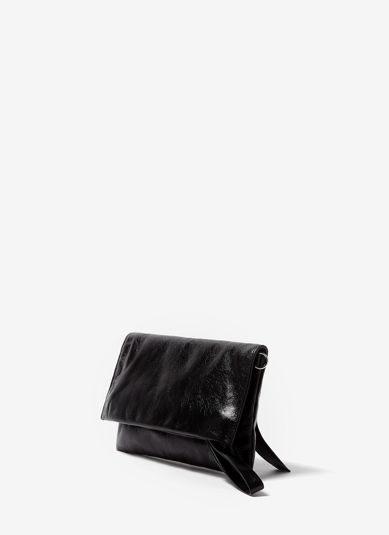 Crackled glossy leather crossbody bag image number 1