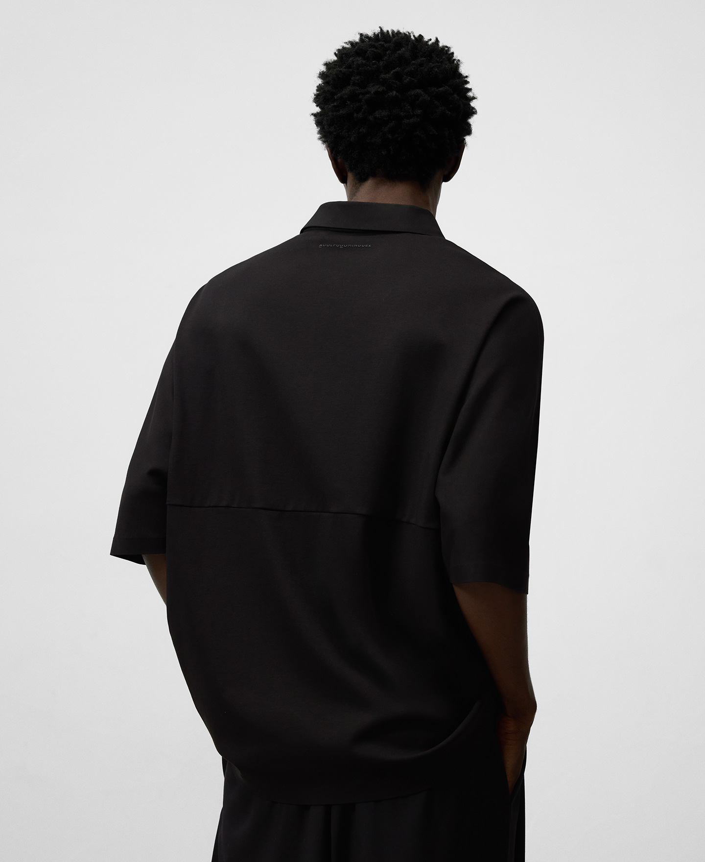 Zipper closure oversize polo shirt man image number 2