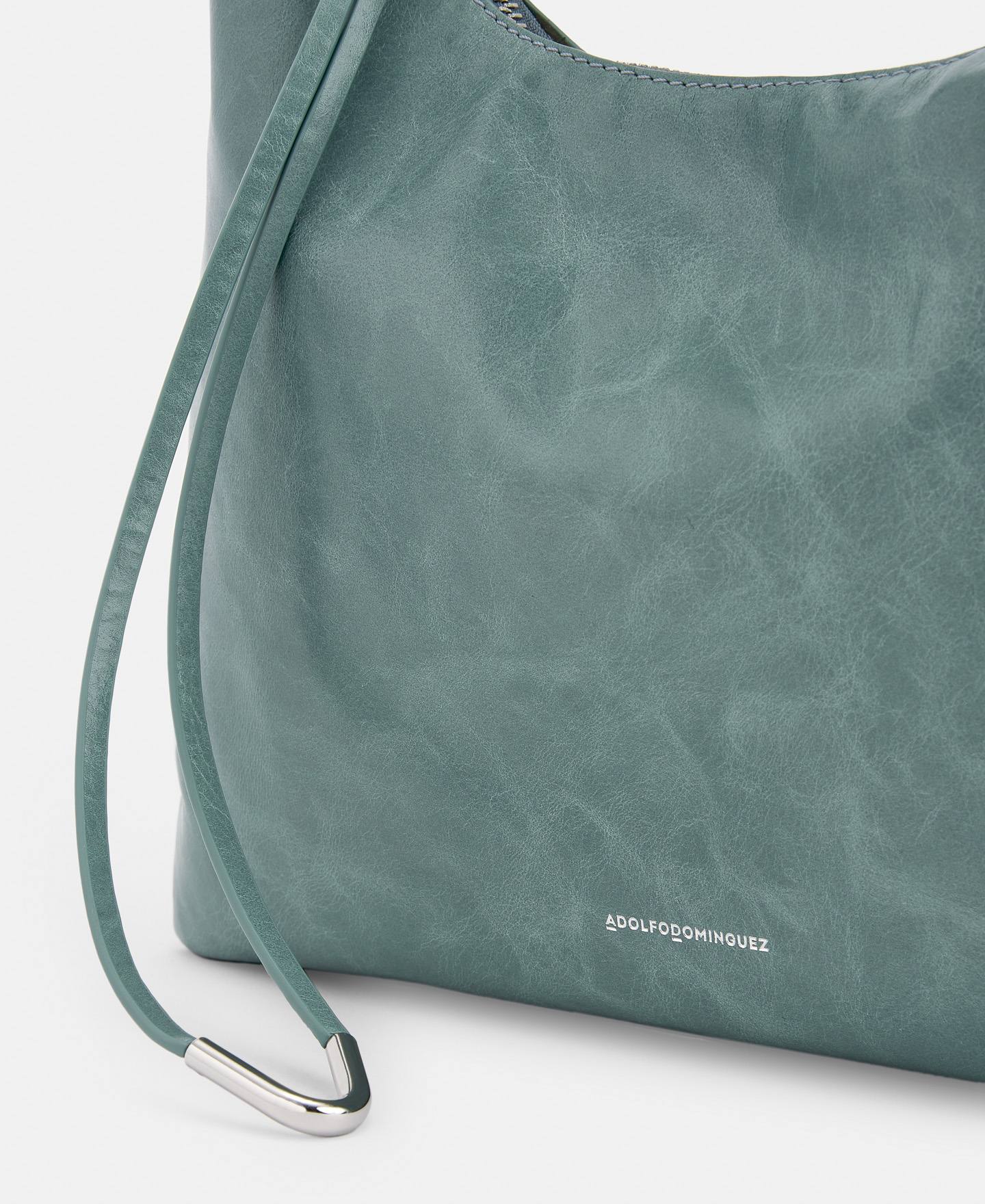 Leather hobo bag with turned handle image number 3
