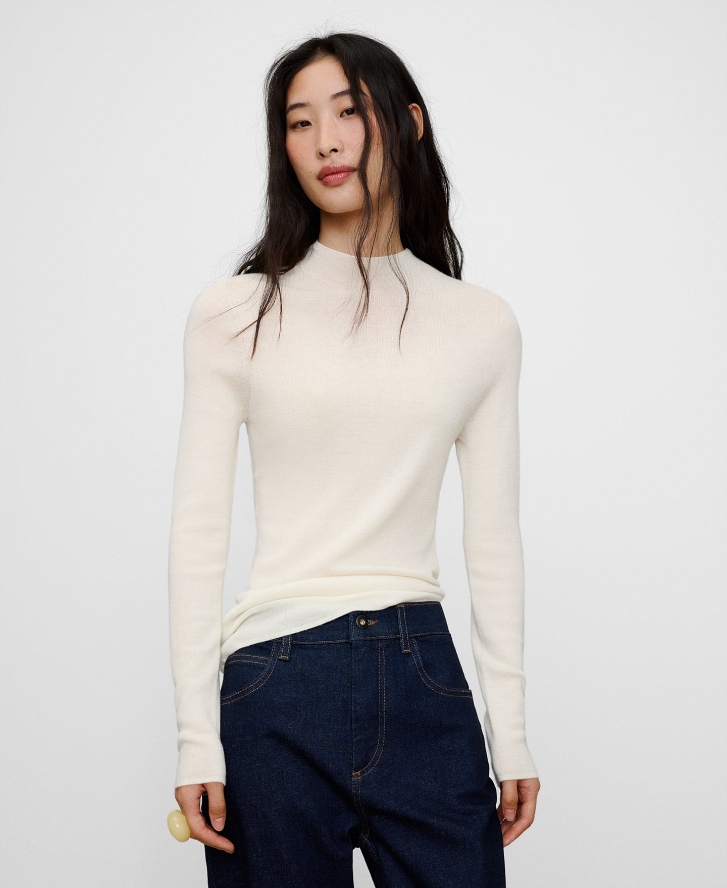 Merino wool blend seamless sweater image number 0