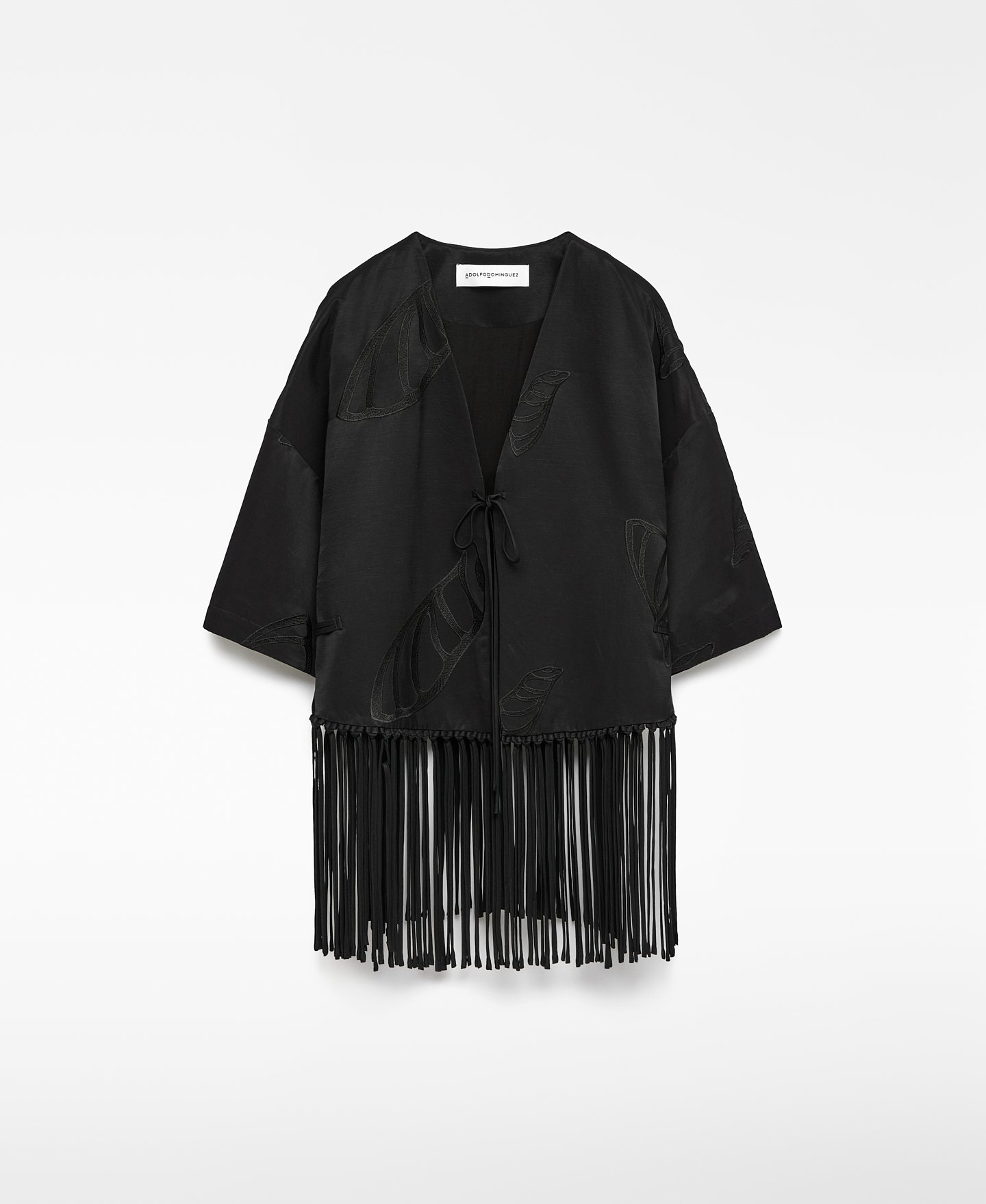 Chaqueta bordada flecos mujer image number 2