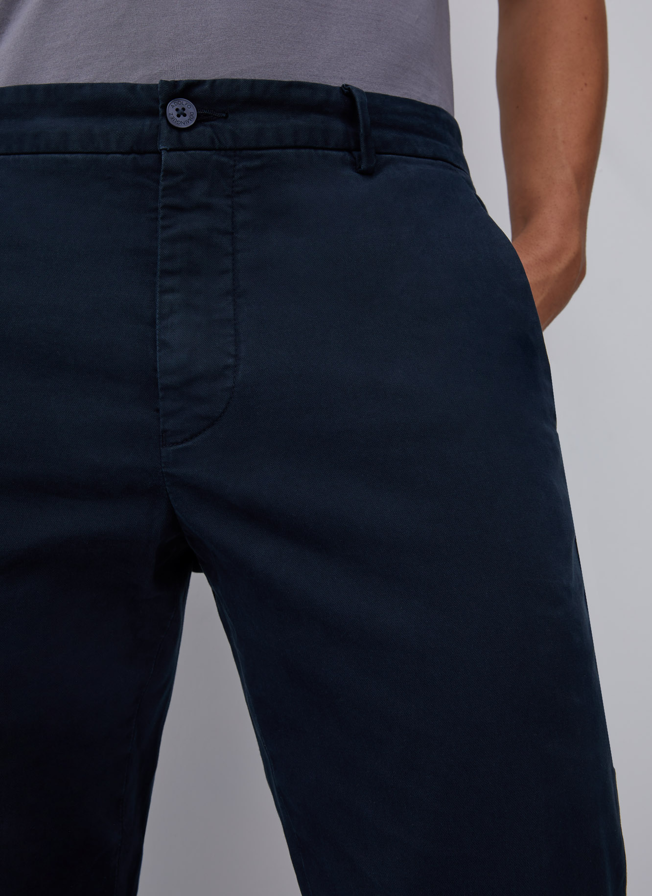 Elastic cotton chino trousers image number 2