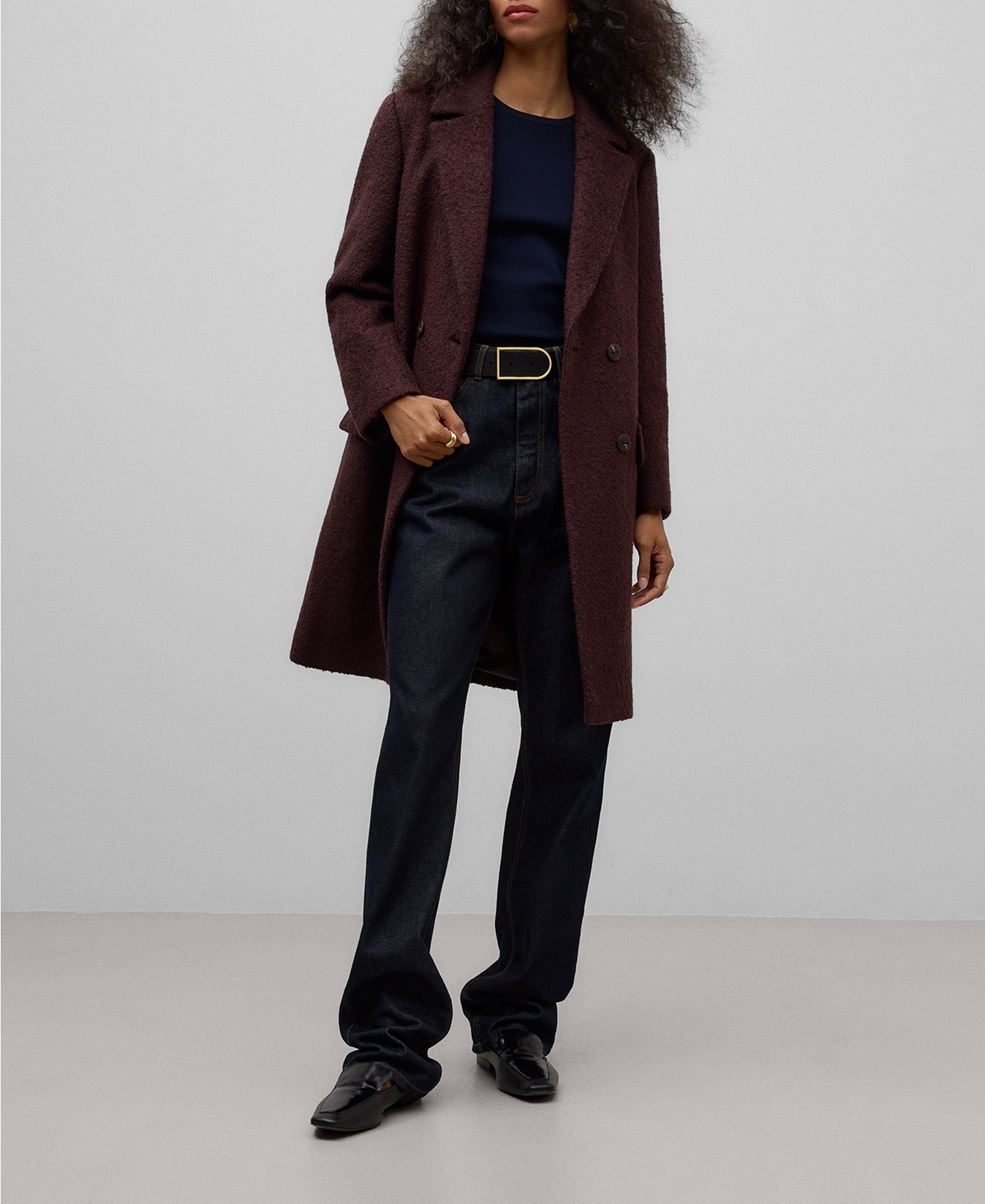 Wool blend tailored coat woman image number 1