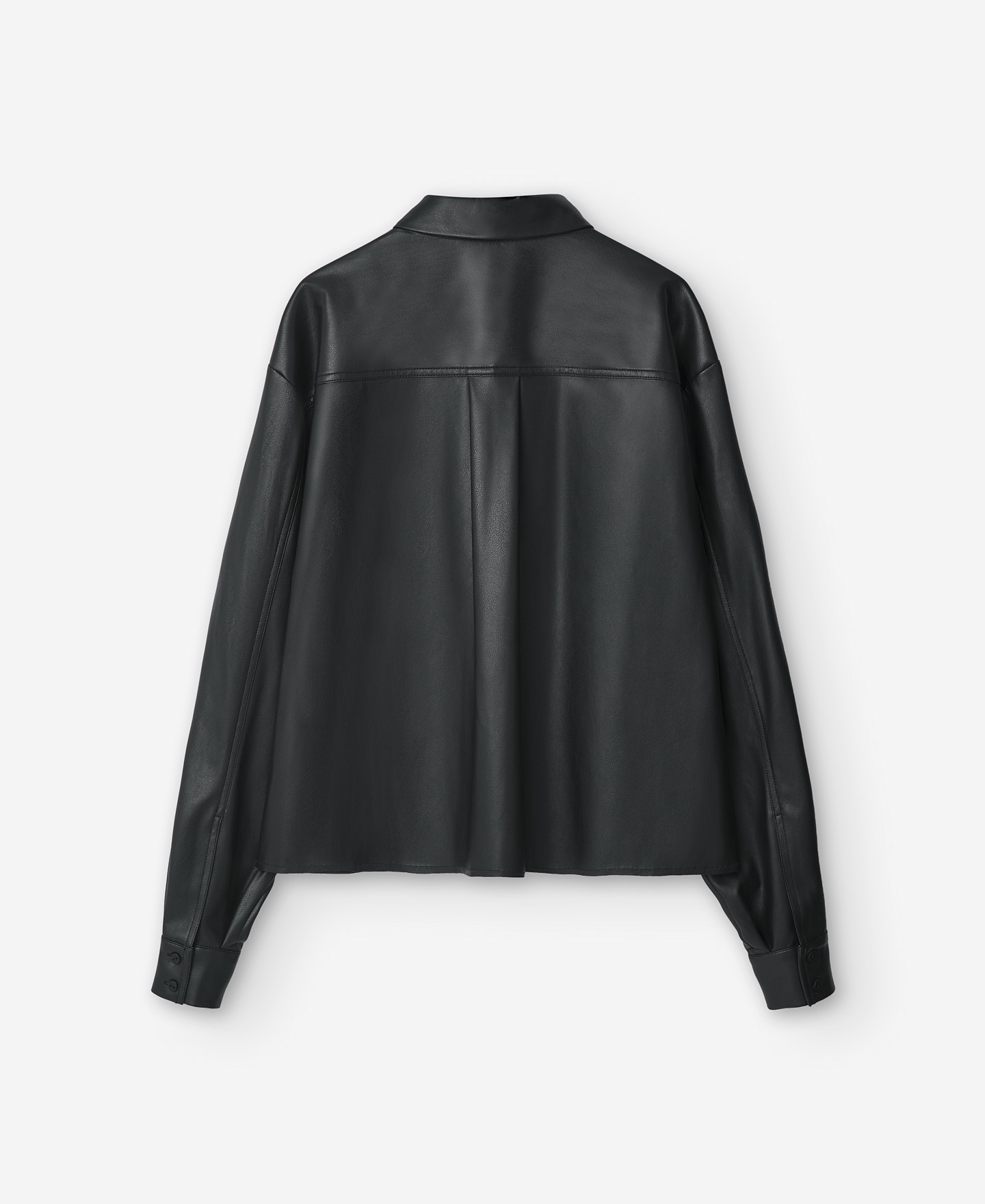 Leather texture shirt for women image number 5