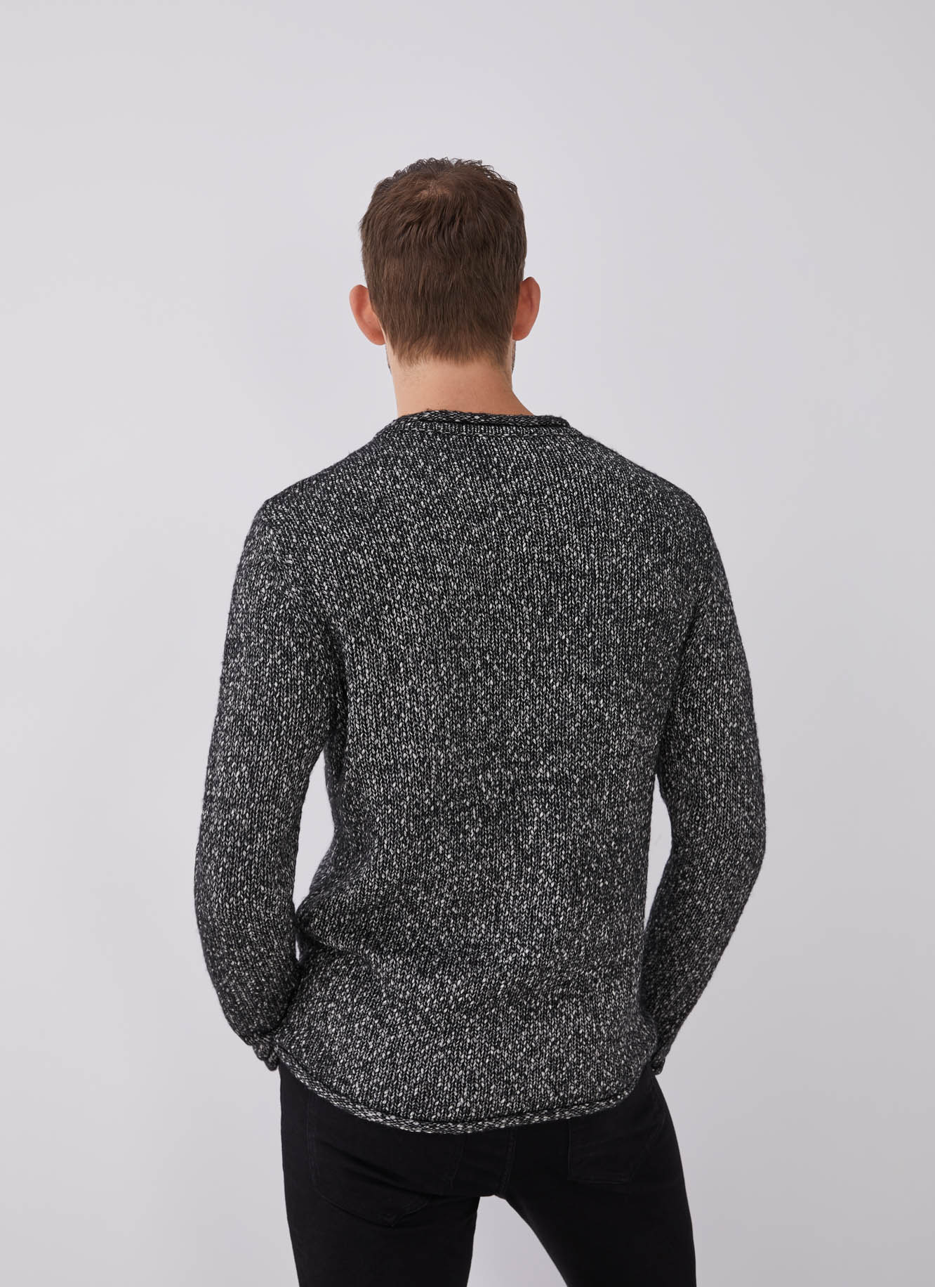 Mottled sweater with roll edges image number 1