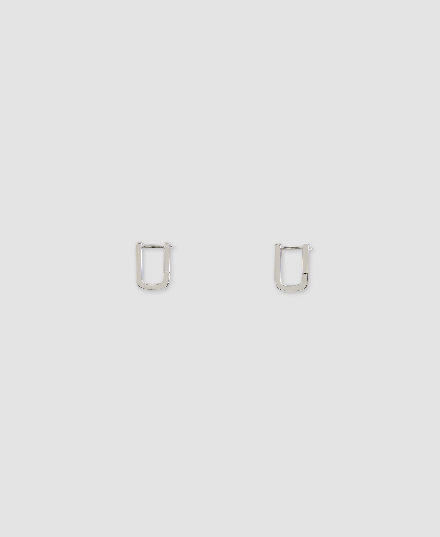 Basic quadrangular silver earring image number 0