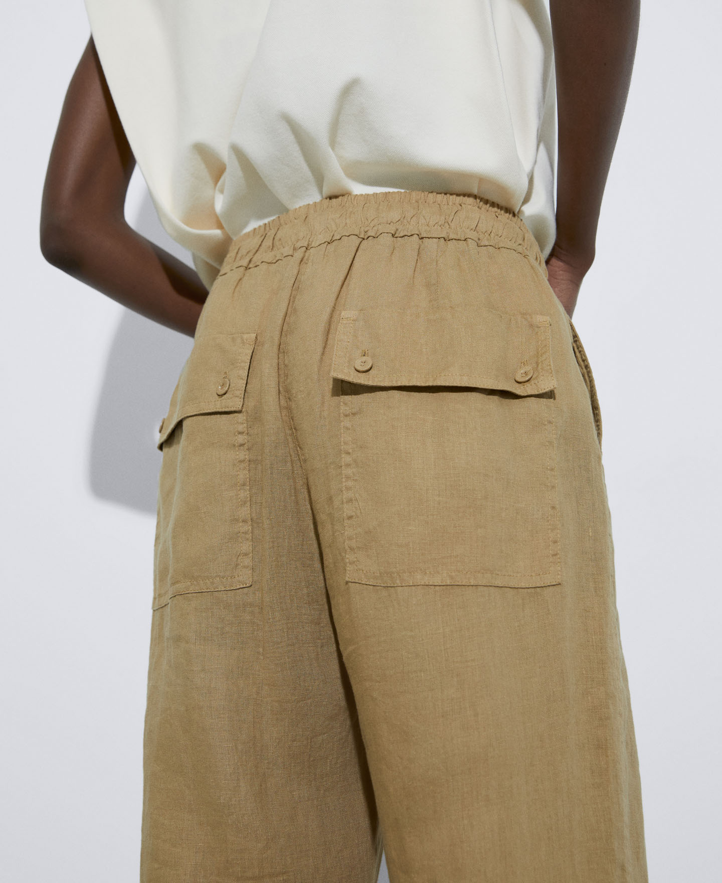 European linen sport trousers image number 3