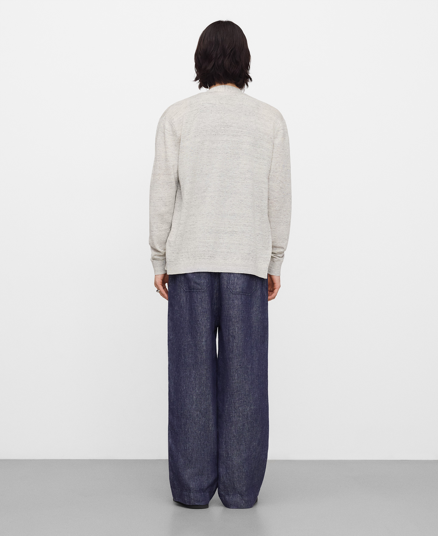 Casaco de malha melange de linho europeu image number 2