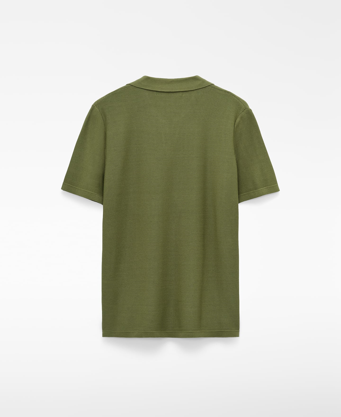 V-neck structured knit polo shirt image number 1