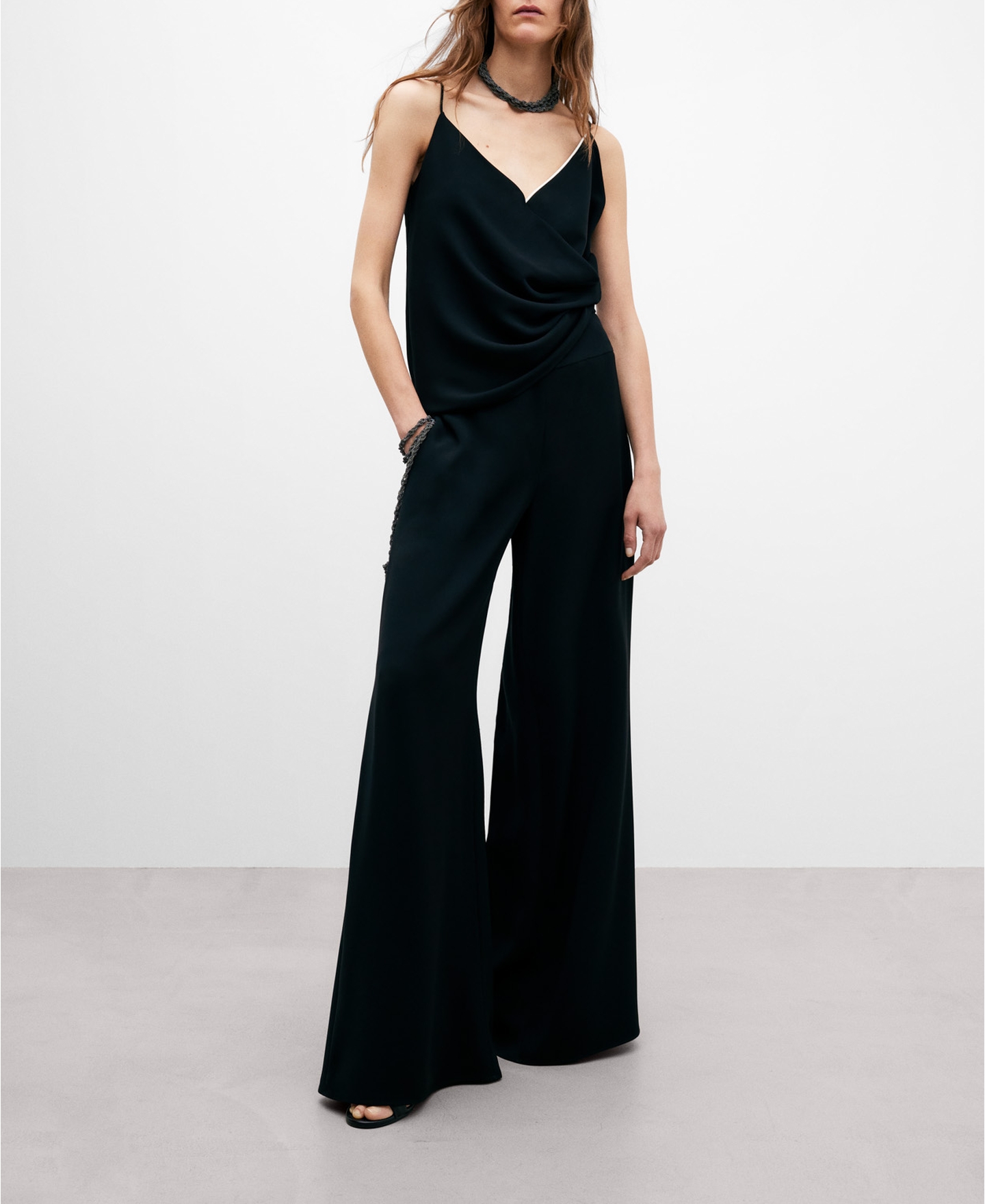 Draped top with straps image number 1