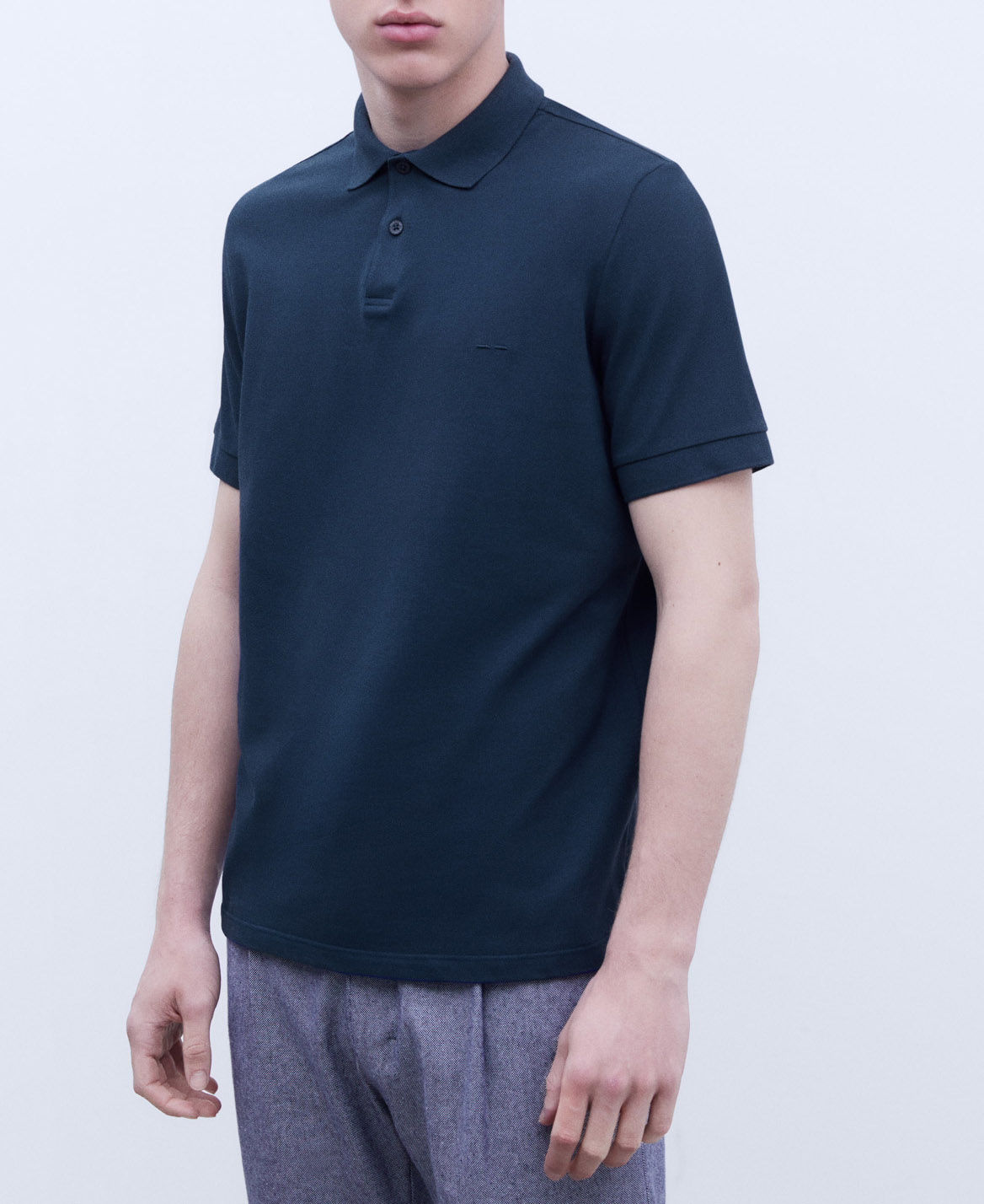 Cotton two button polo shirt image number 0