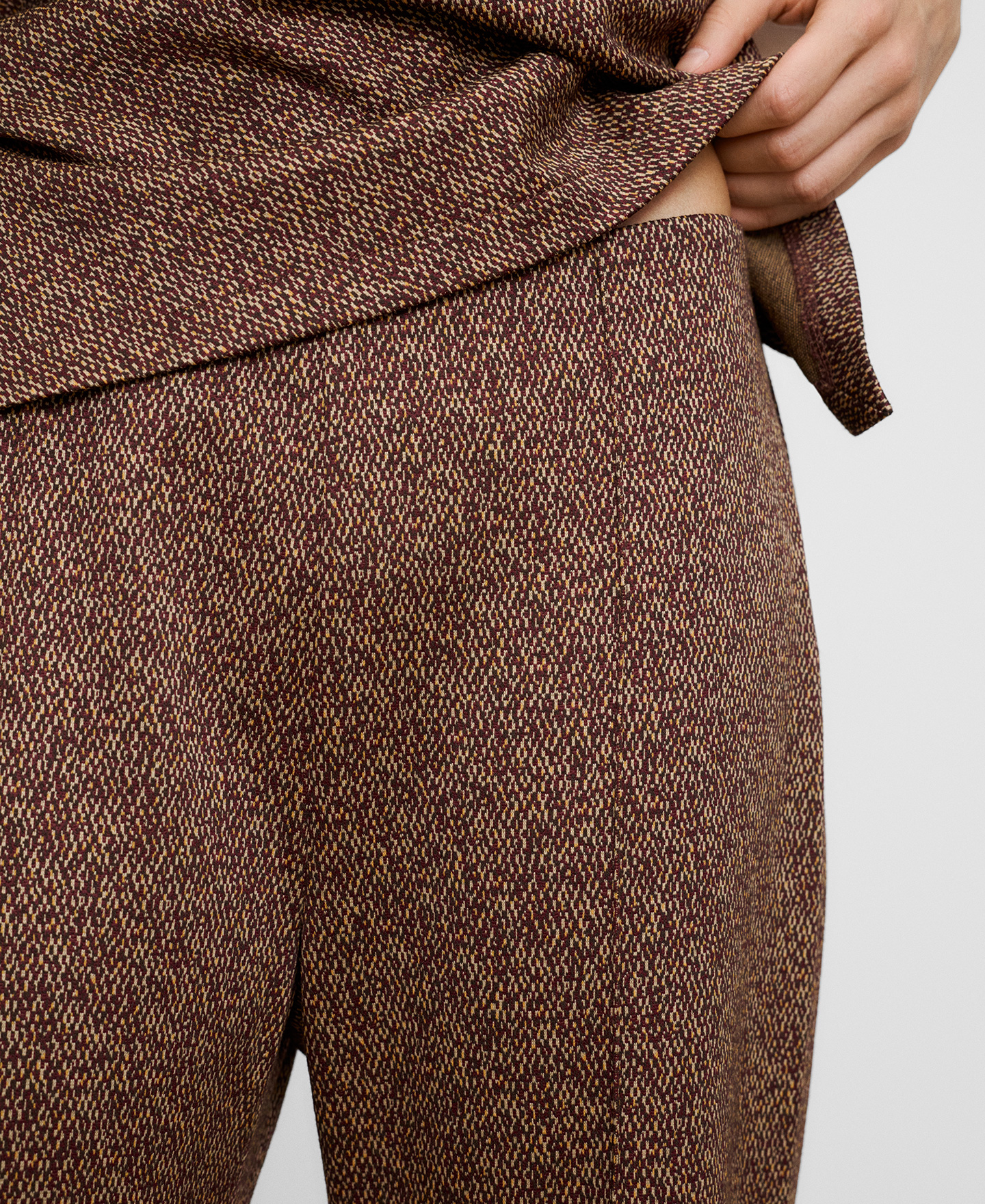 Pantal&oacute;n flare jaspeado image number 3