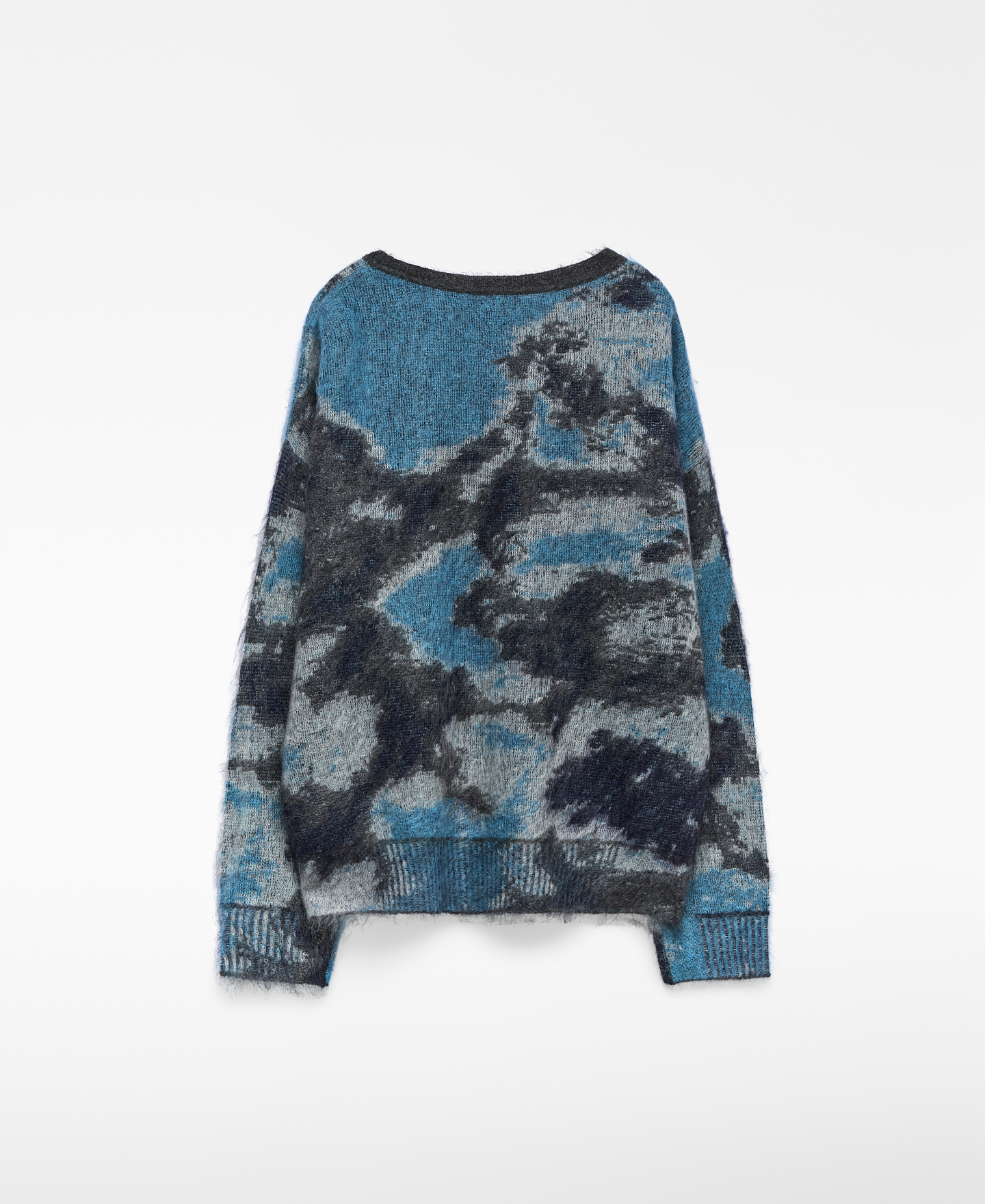 Jacquard knit printed sweater woman image number 5