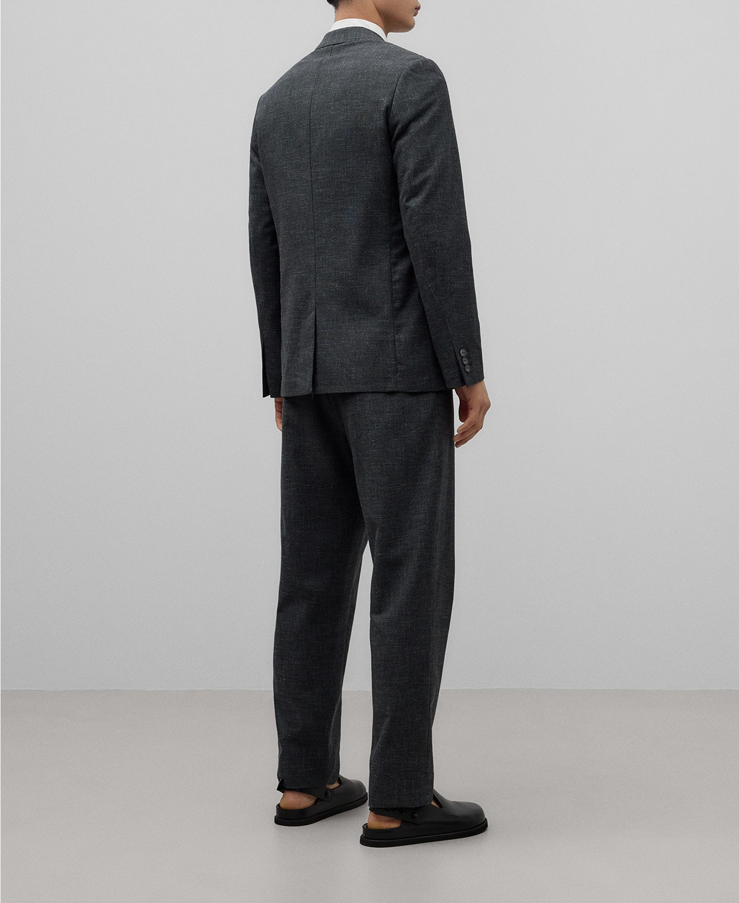 Regular fit melange gray blazer man image number 2
