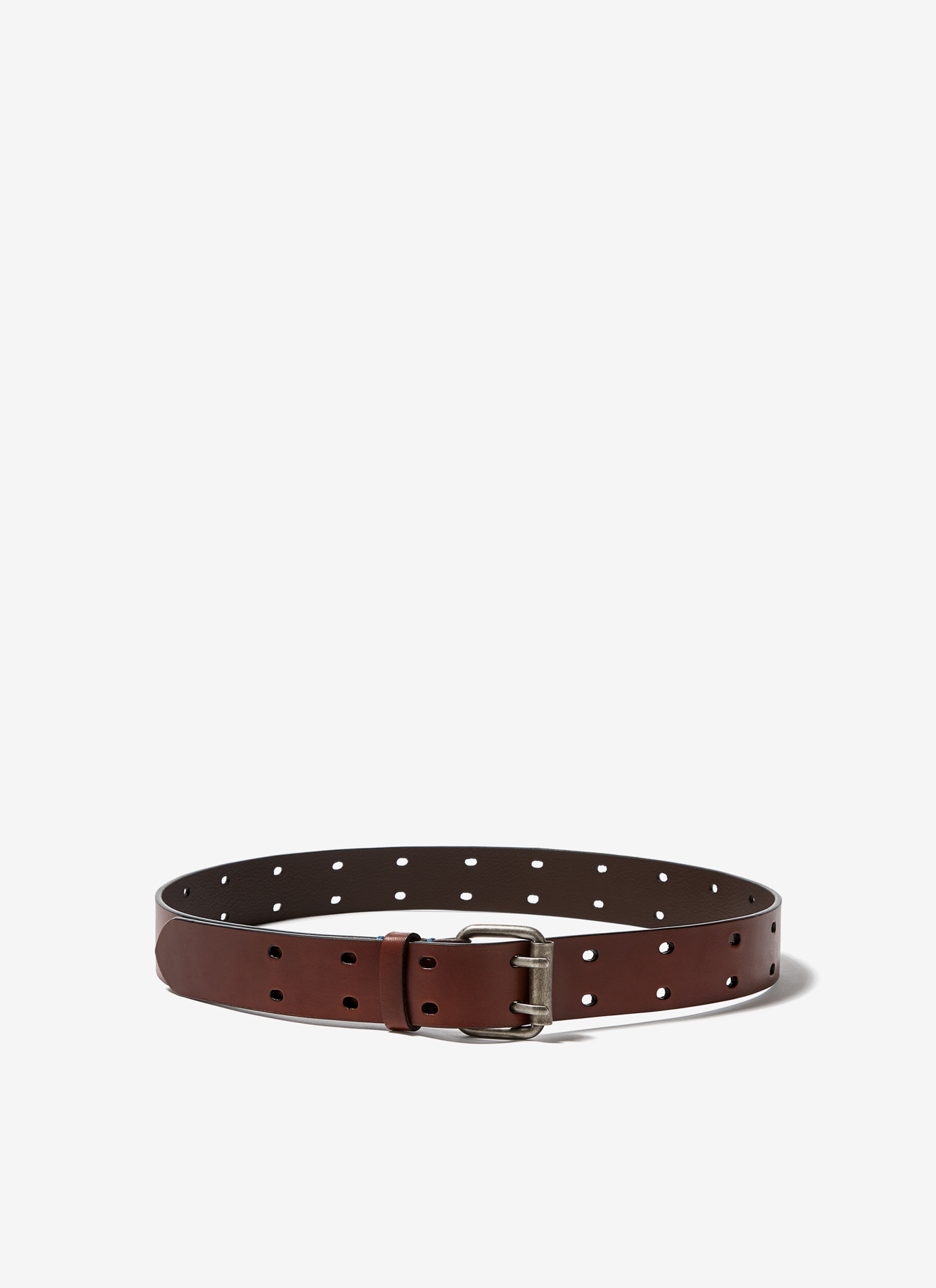 Leather belt with double pin buckle image number 0