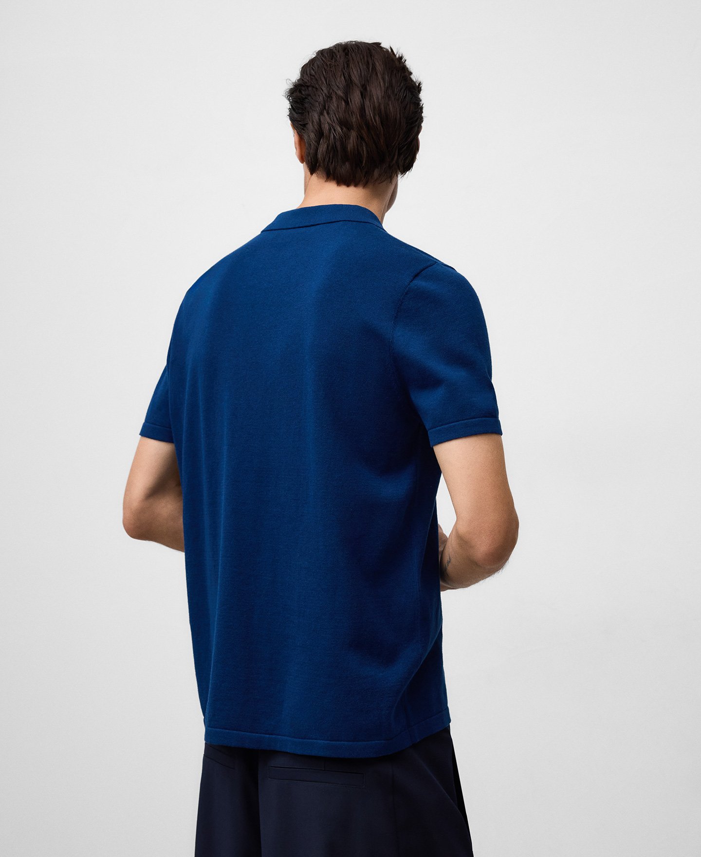 Regular fit heather polo shirt man image number 2