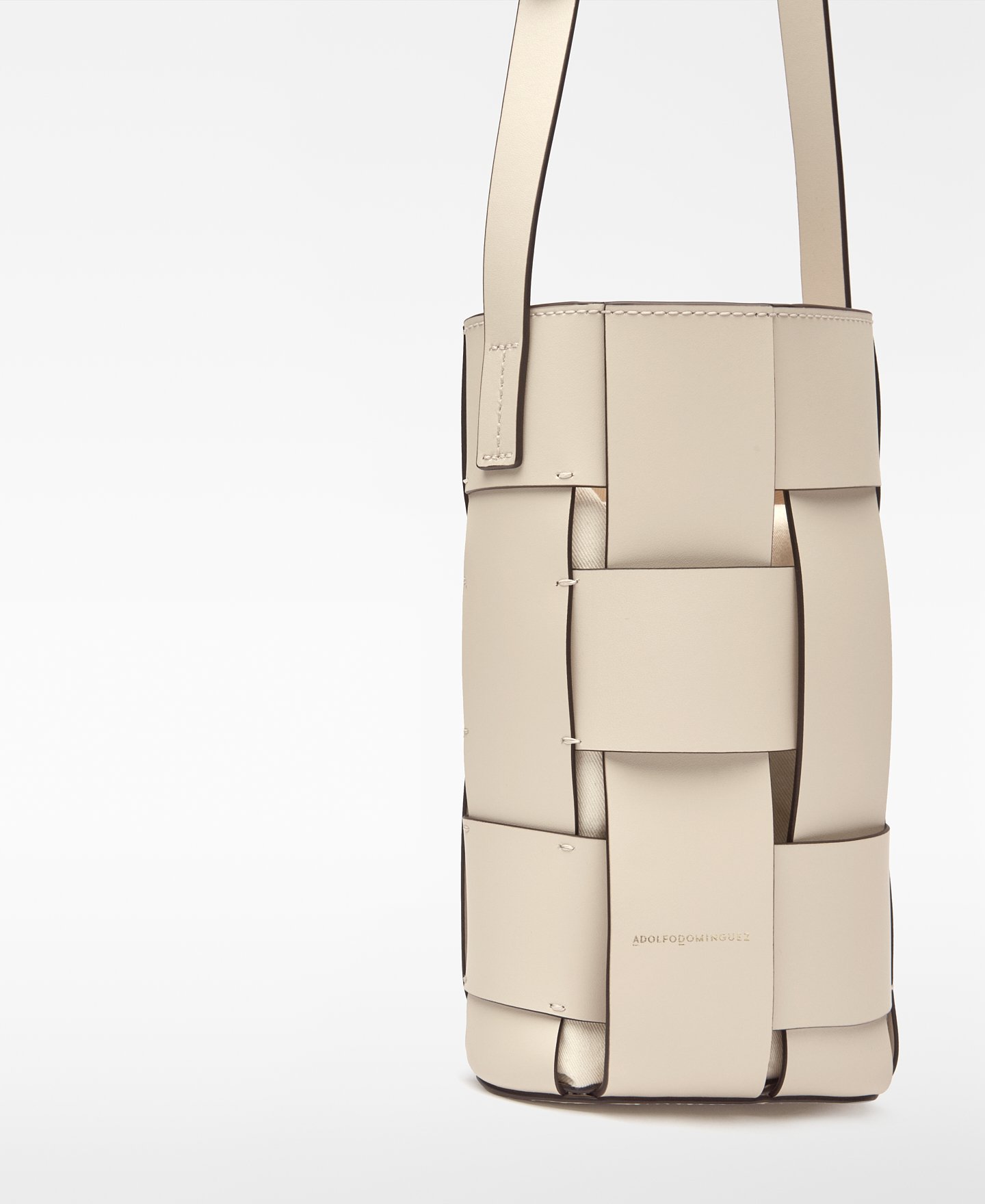 Leather small braided crossbody woman image number 3