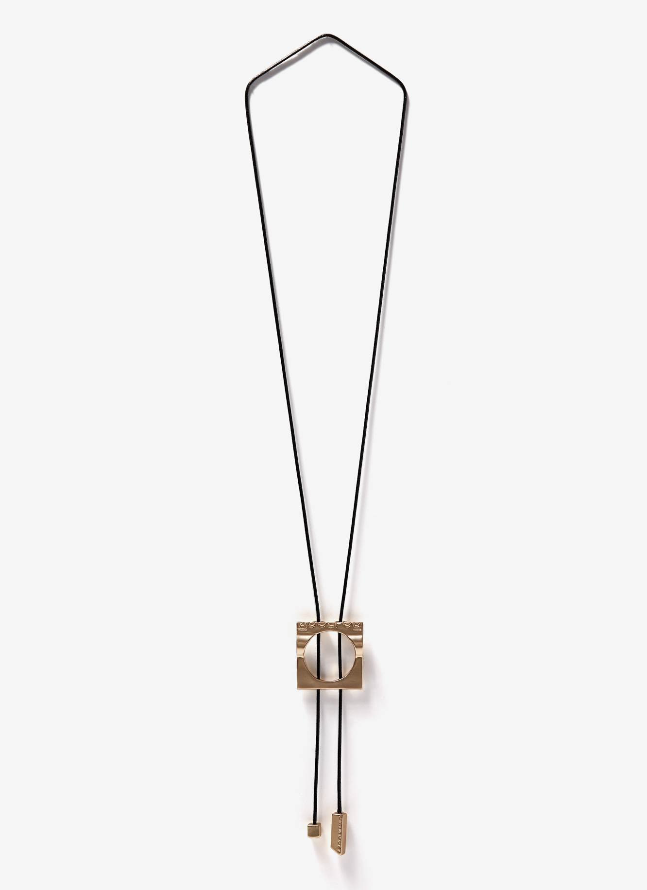 Long necklace with squared metal pendant image number 0