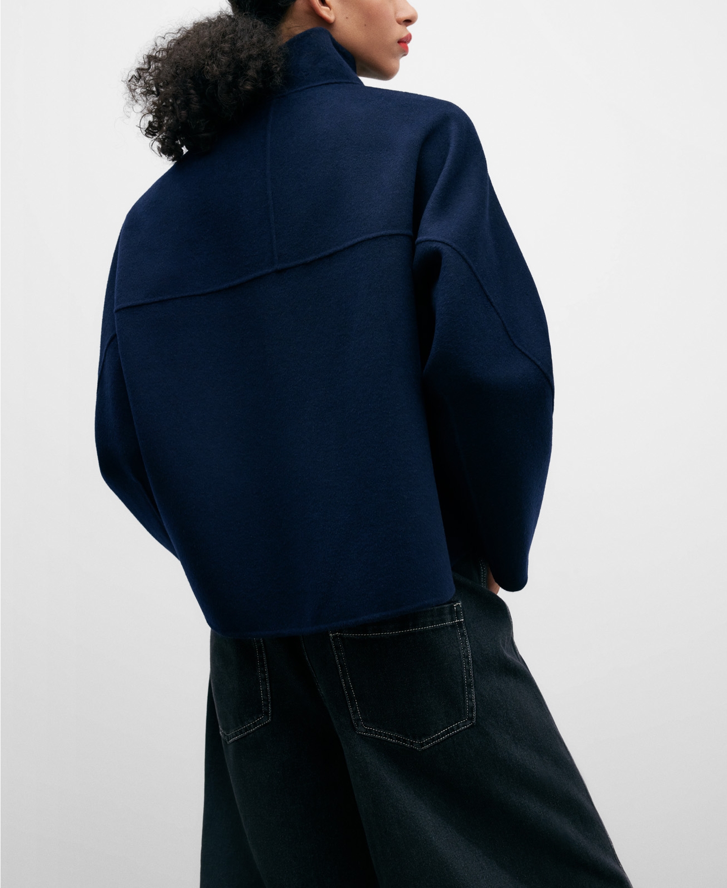 Chaqueta corta en tejido doble faz mujer image number 2