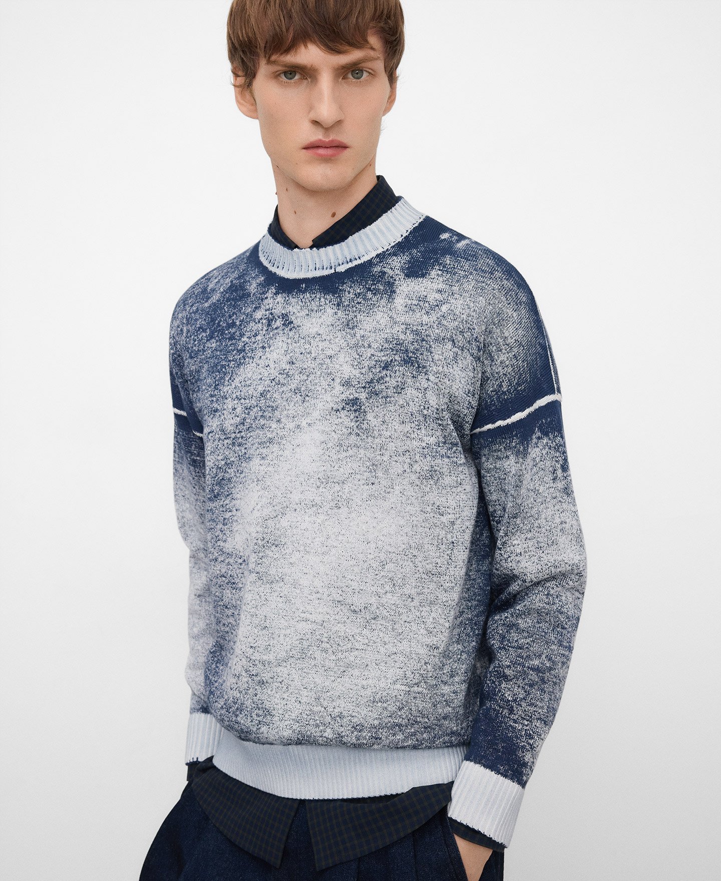 Organic cotton washed-effect sweater image number 0