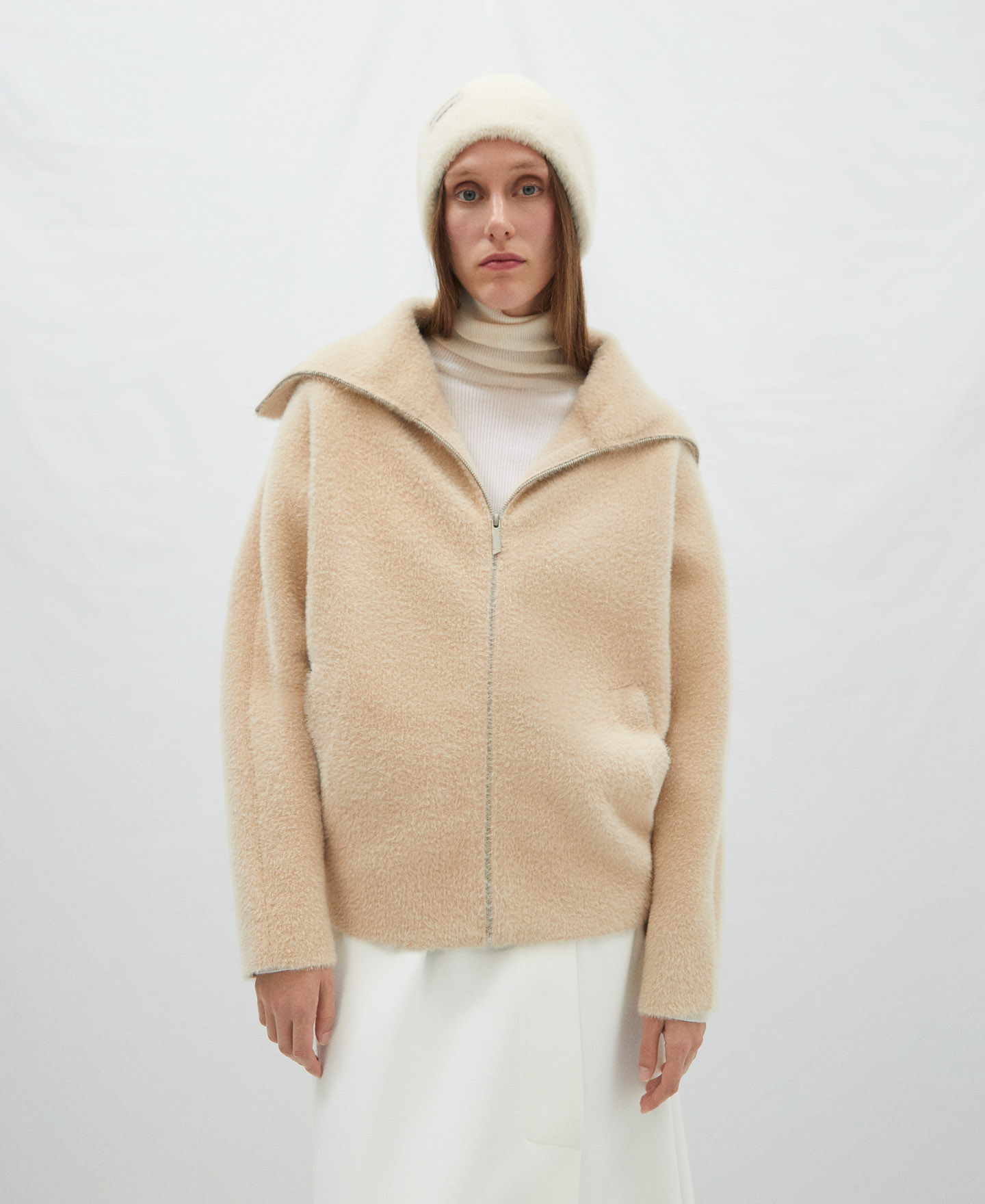 Nylon and viscose wrap-around jacket image number 0