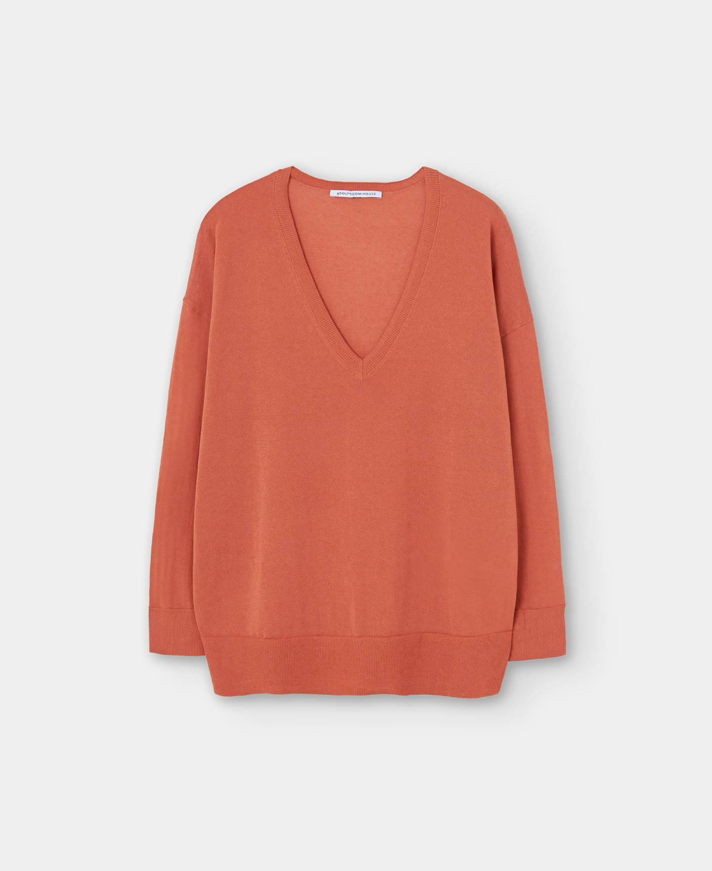 Linen and polyester neckline sweater image number 0