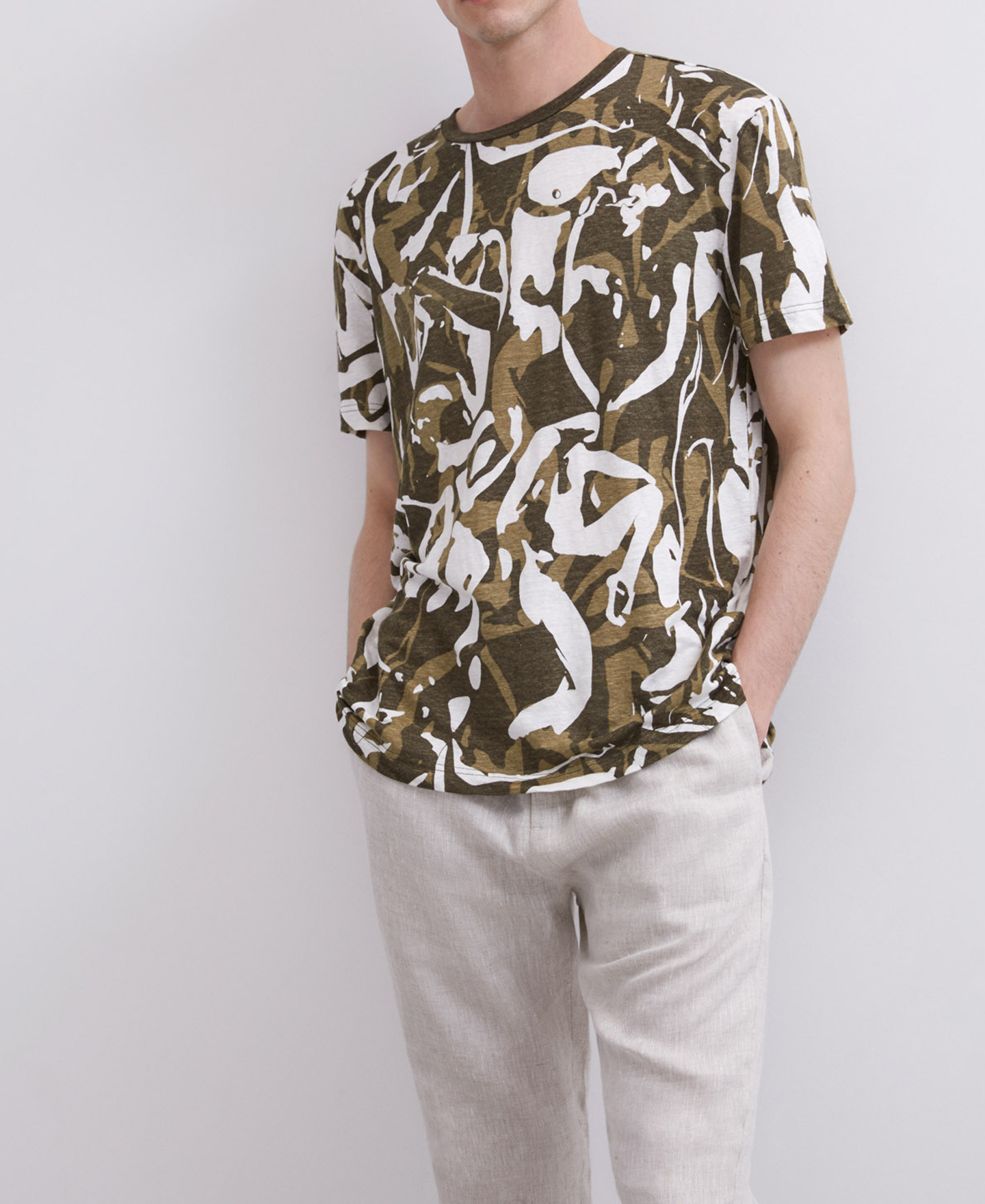 Linen printed t-shirt image number 0