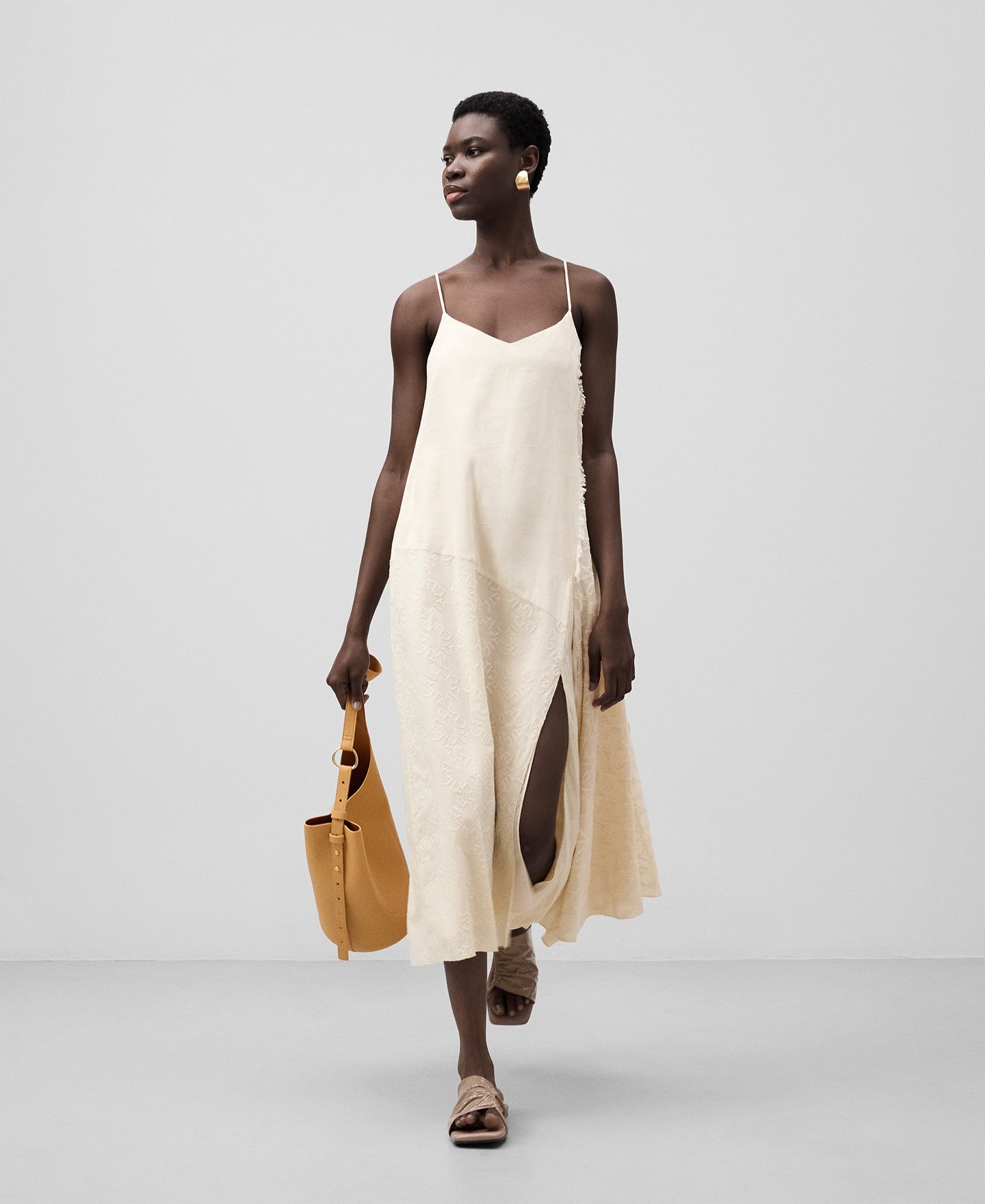Asymmetrical combined dress woman image number 1