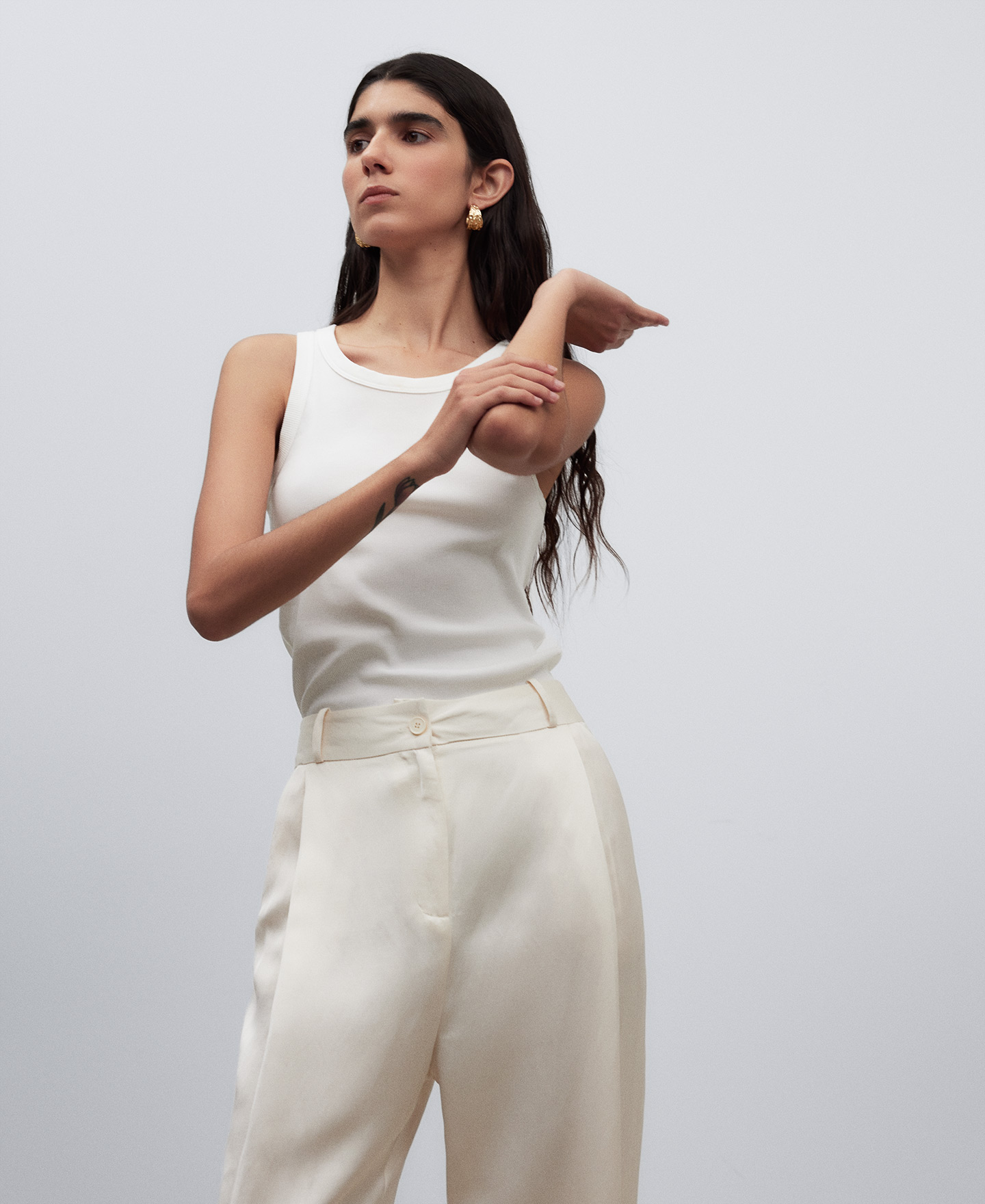 Straight leg tailored trousers woman image number 2