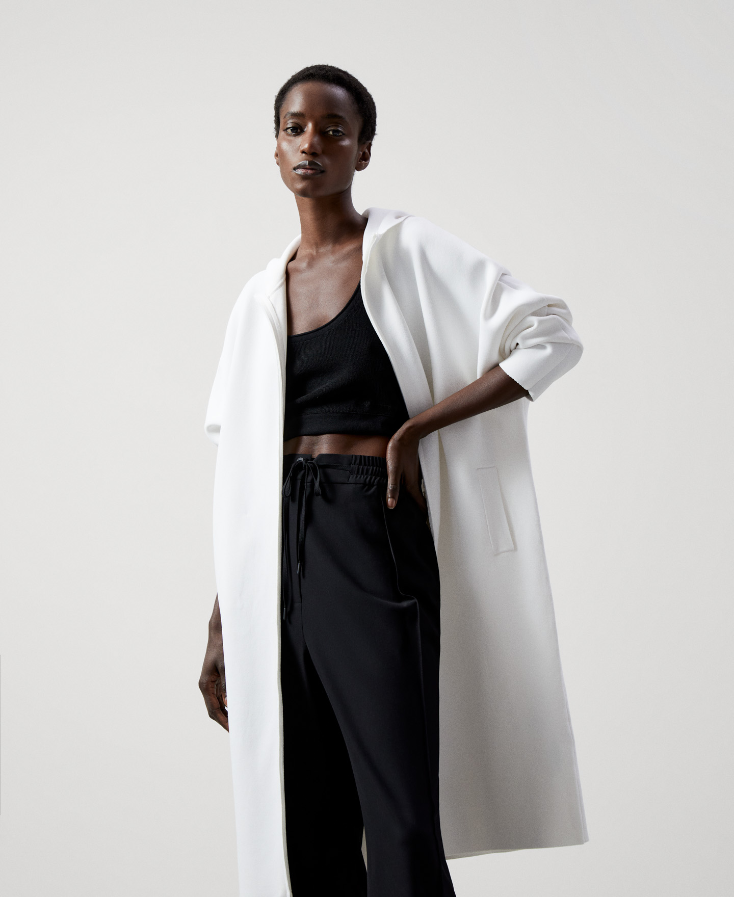 Recycled nylon double faced coat image number 0