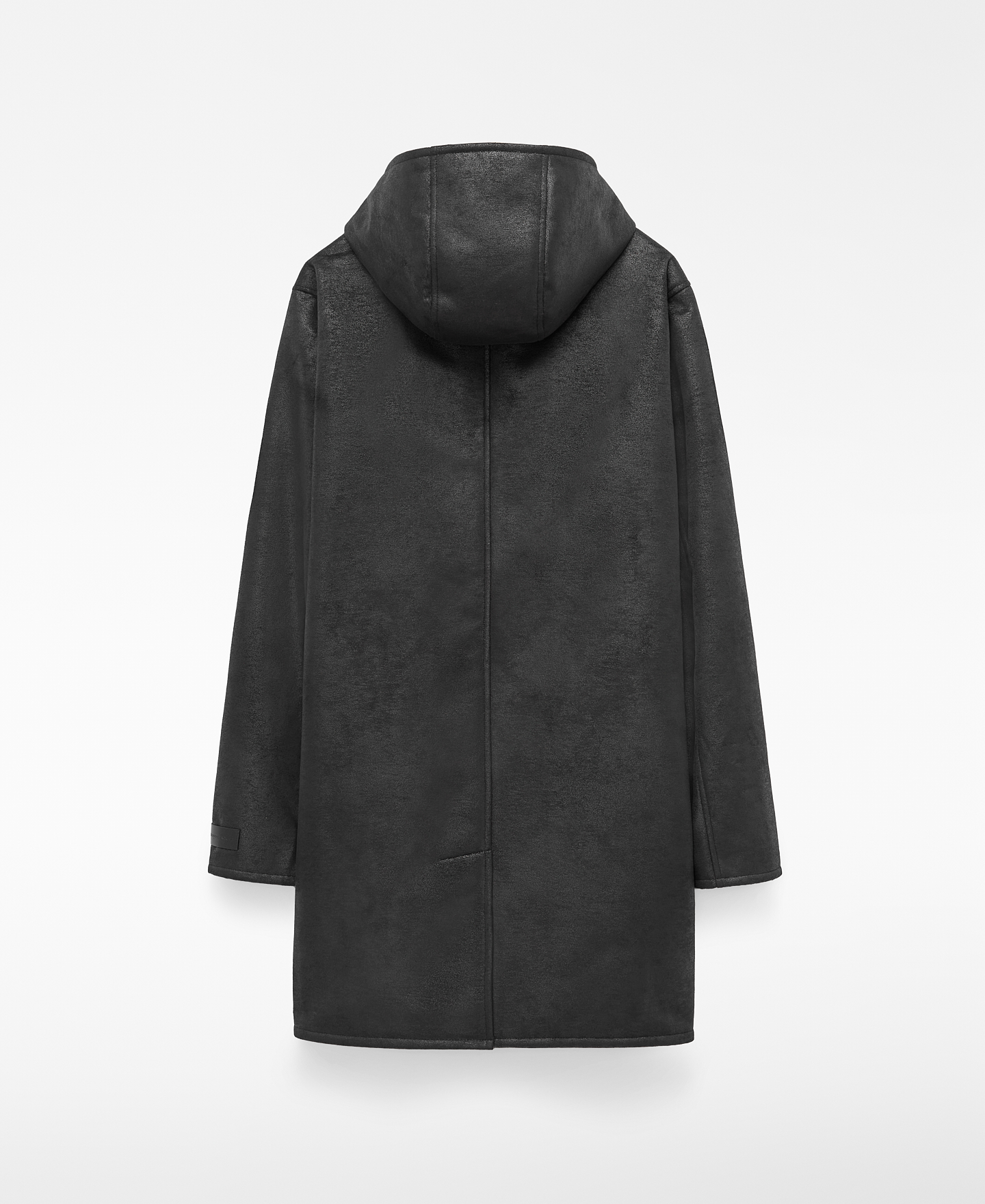 Hooded Leather-Non-Leather coat image number 1