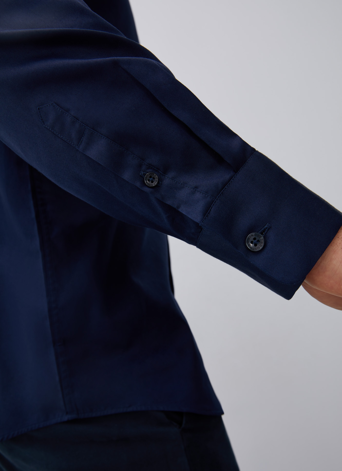 Navy blue cotton shirt image number 2